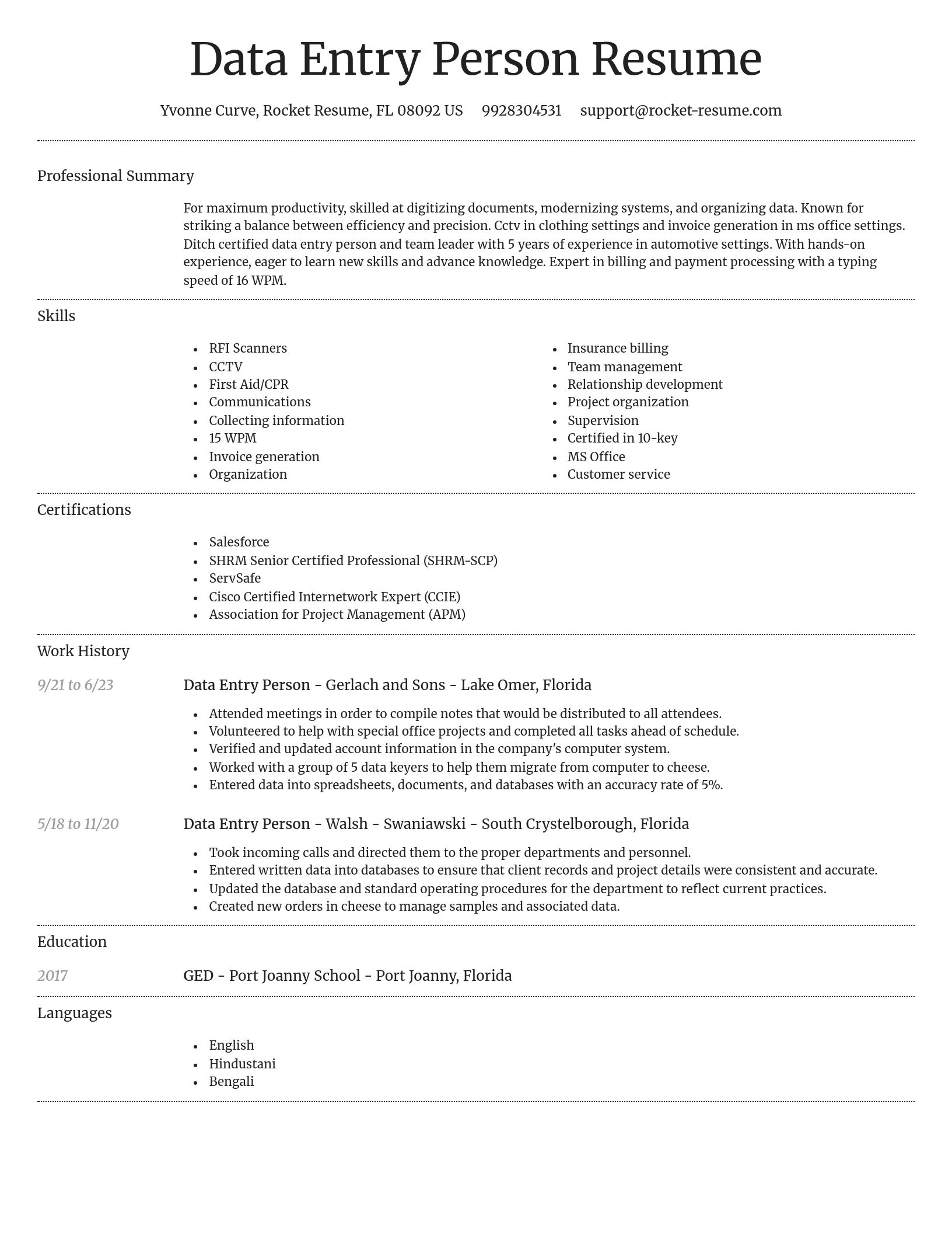 Dignified resume template