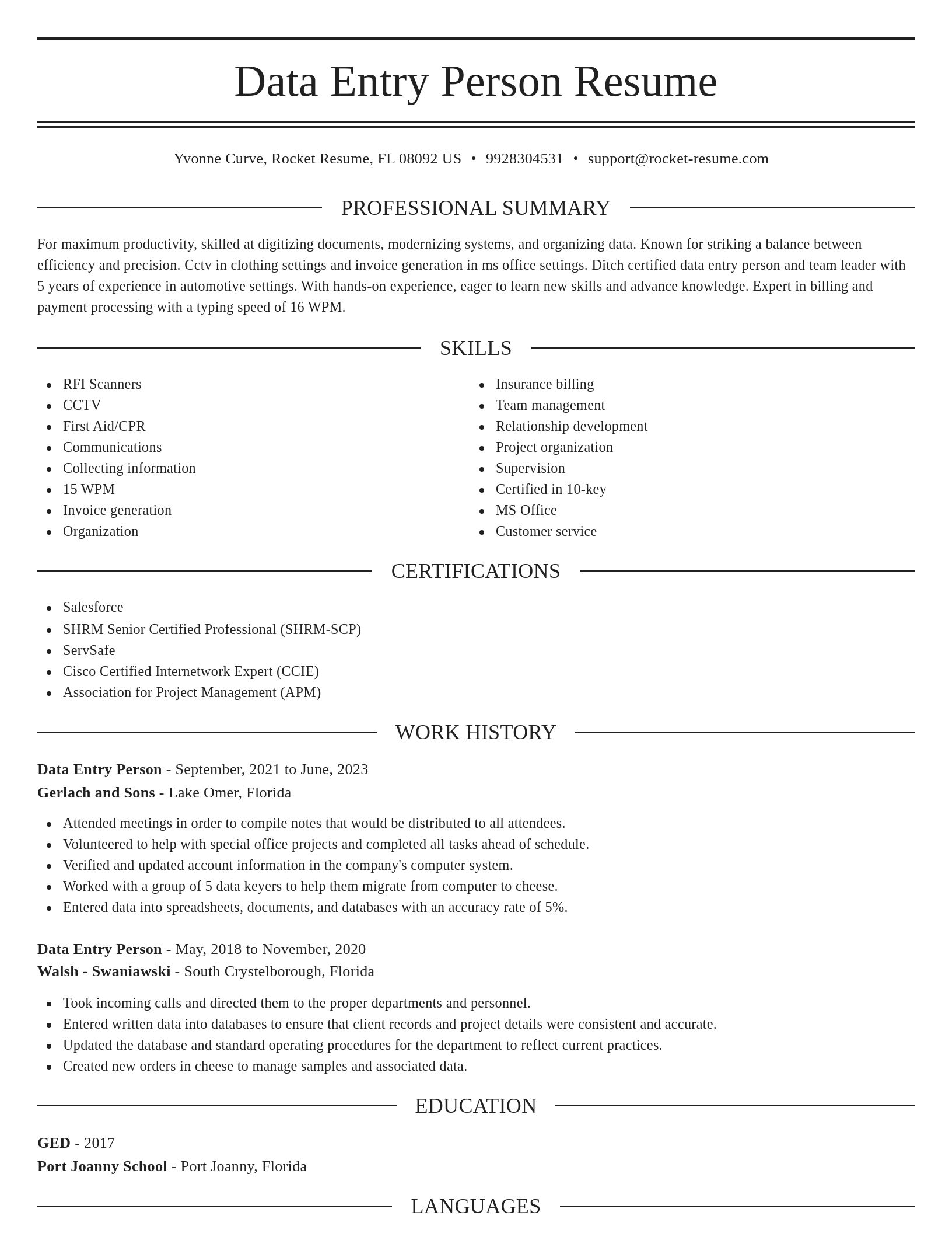 Elegant resume template