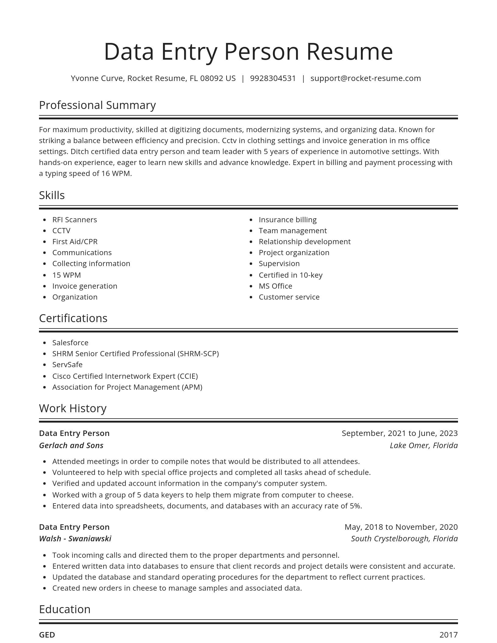 Spotlight resume template