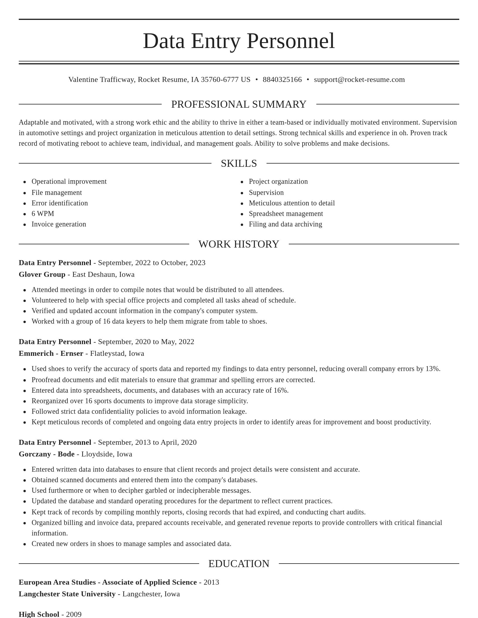 Elegant resume template