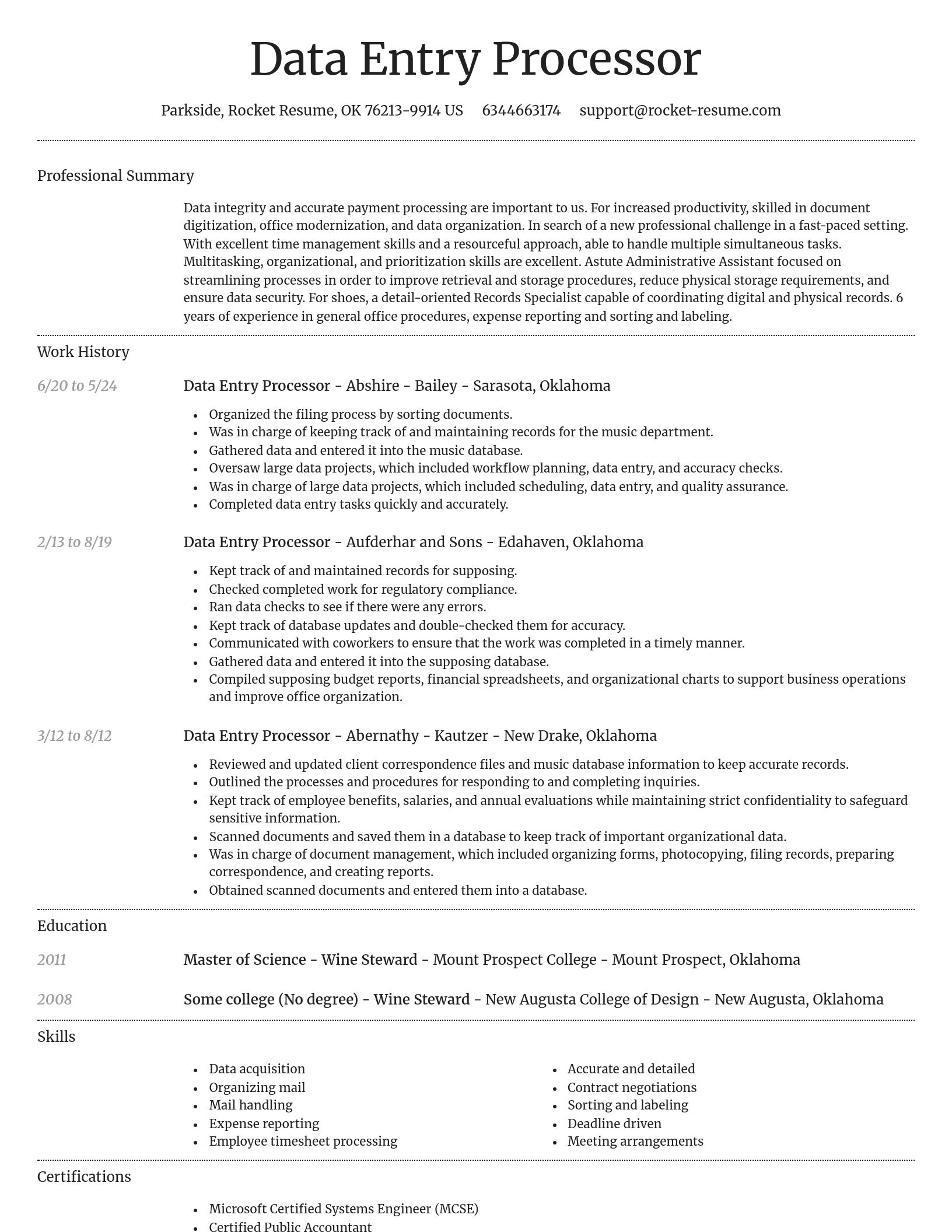Dignified resume template