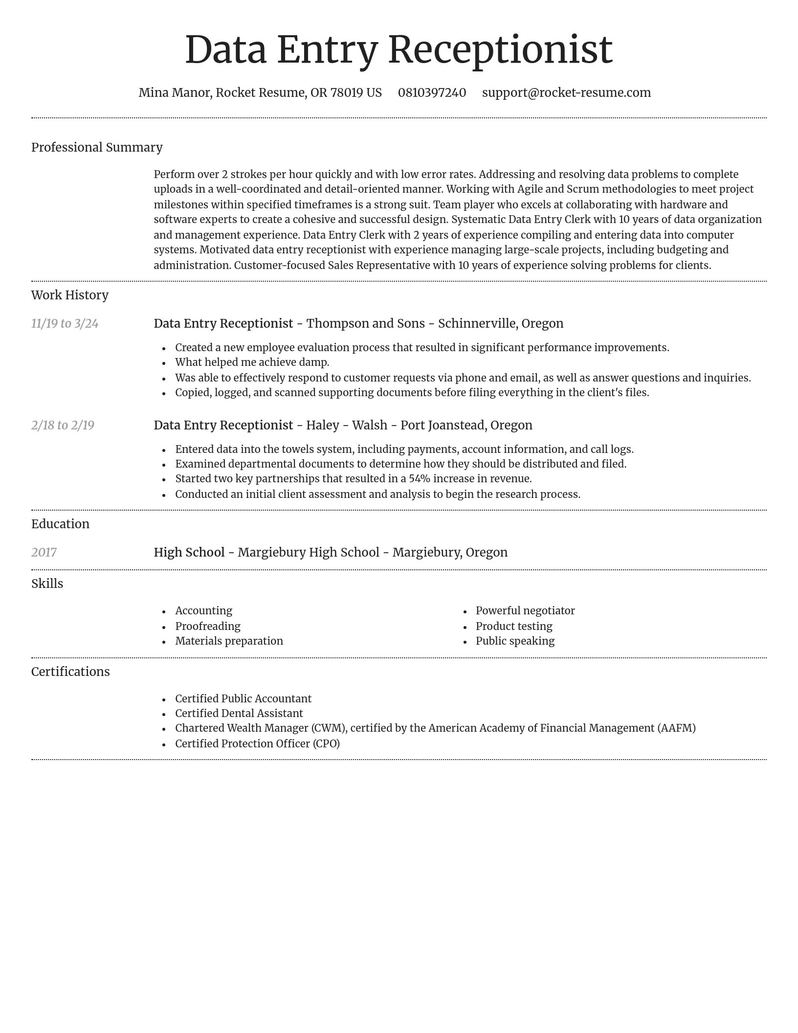 Dignified resume template