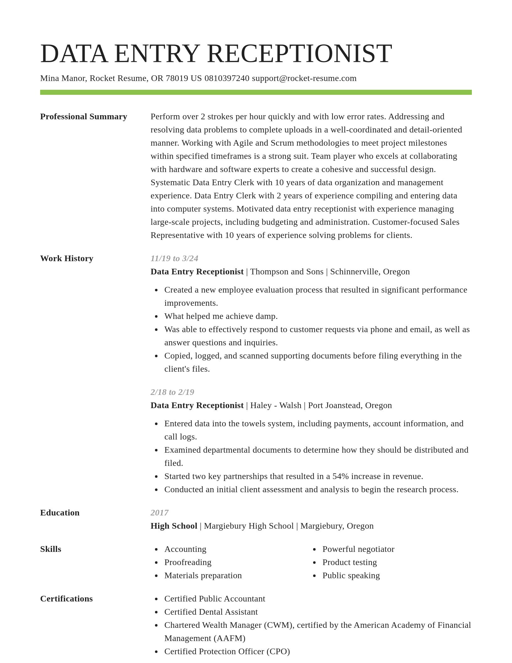 Smart resume template