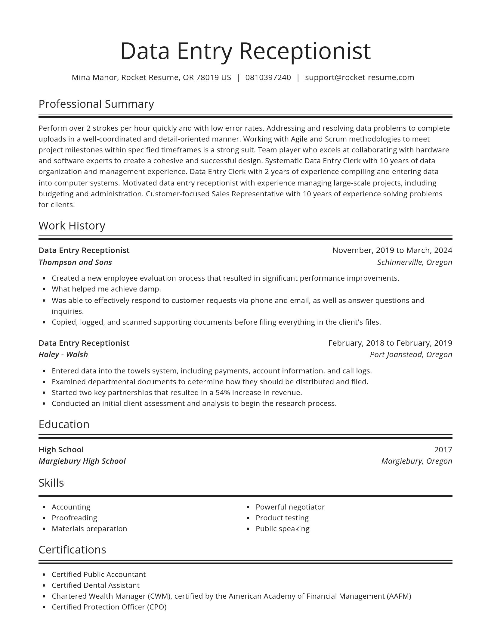 Spotlight resume template