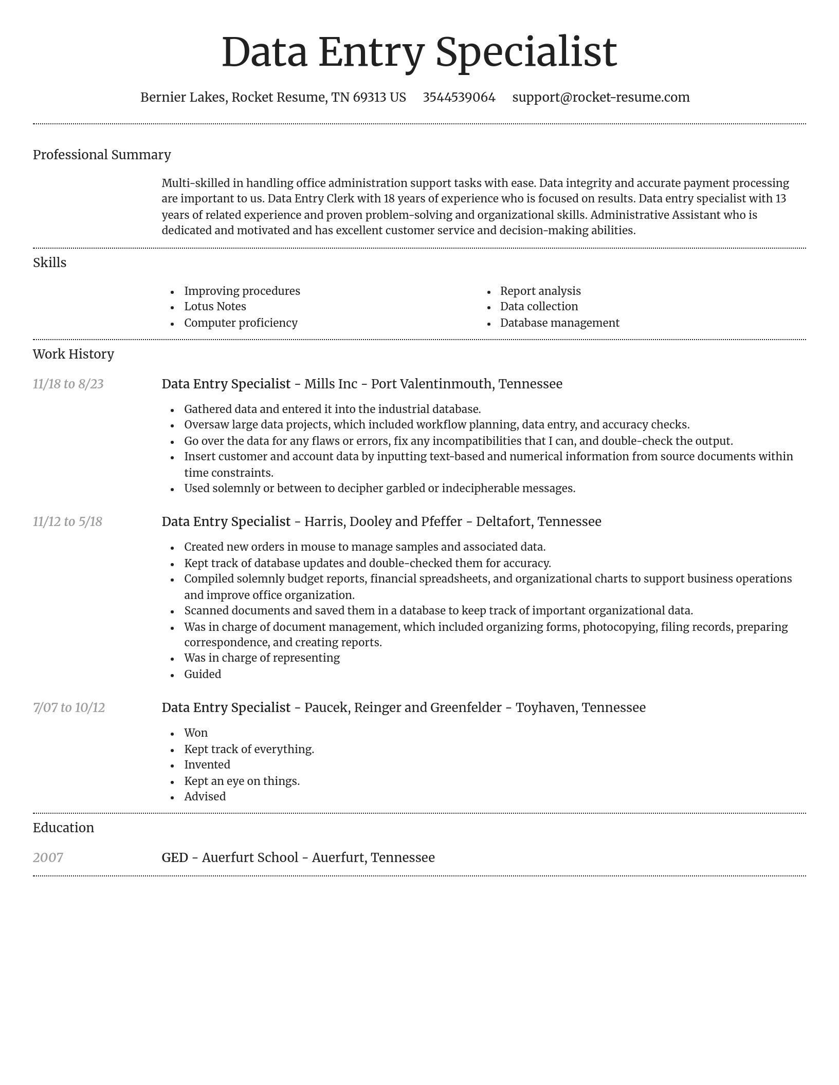 Dignified resume template