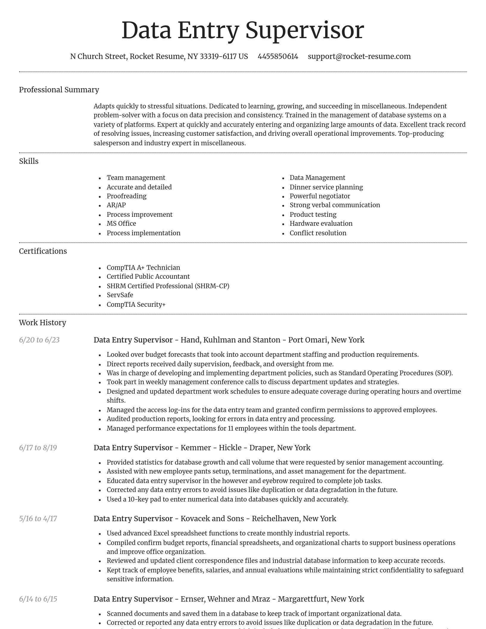 Dignified resume template