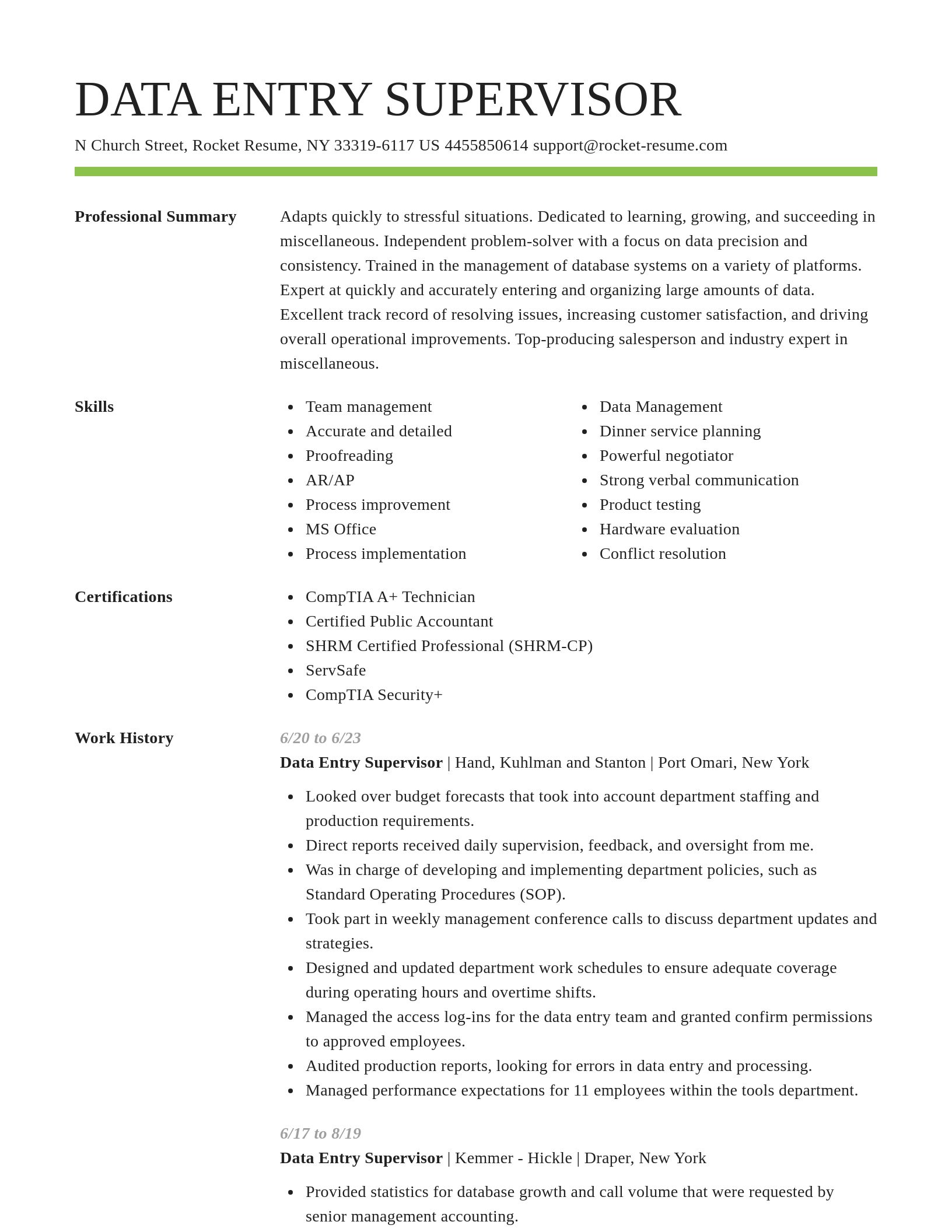 Smart resume template