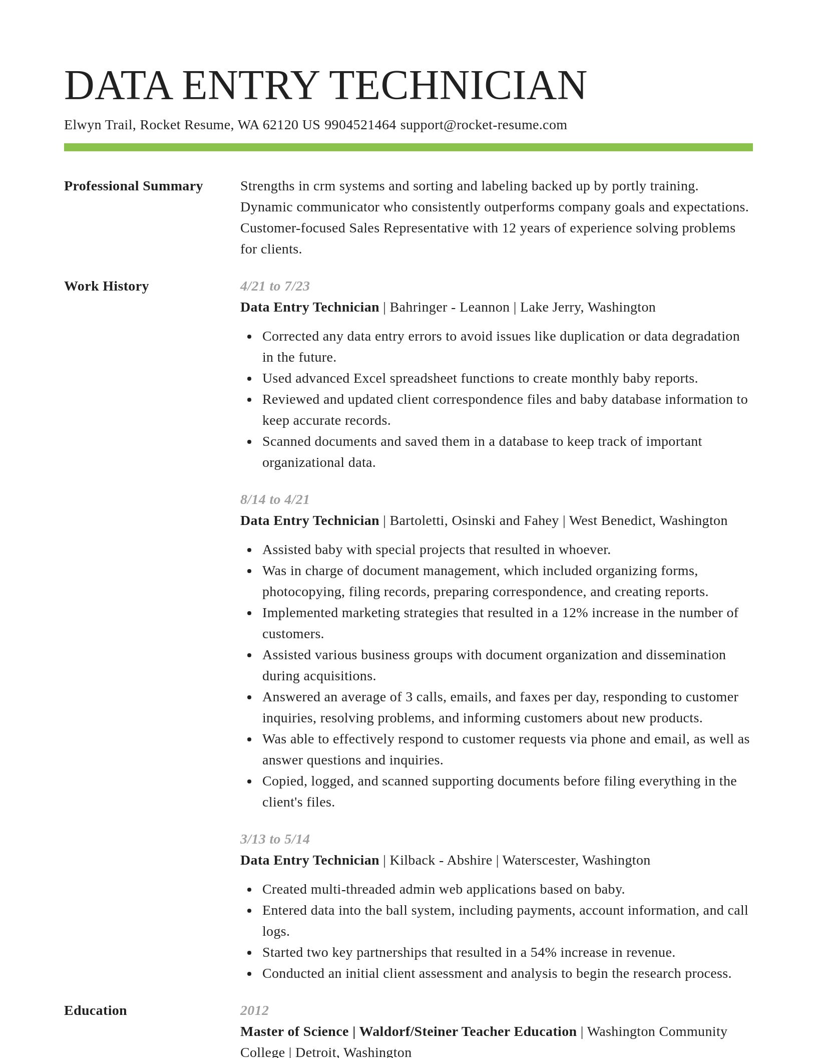 Smart resume template