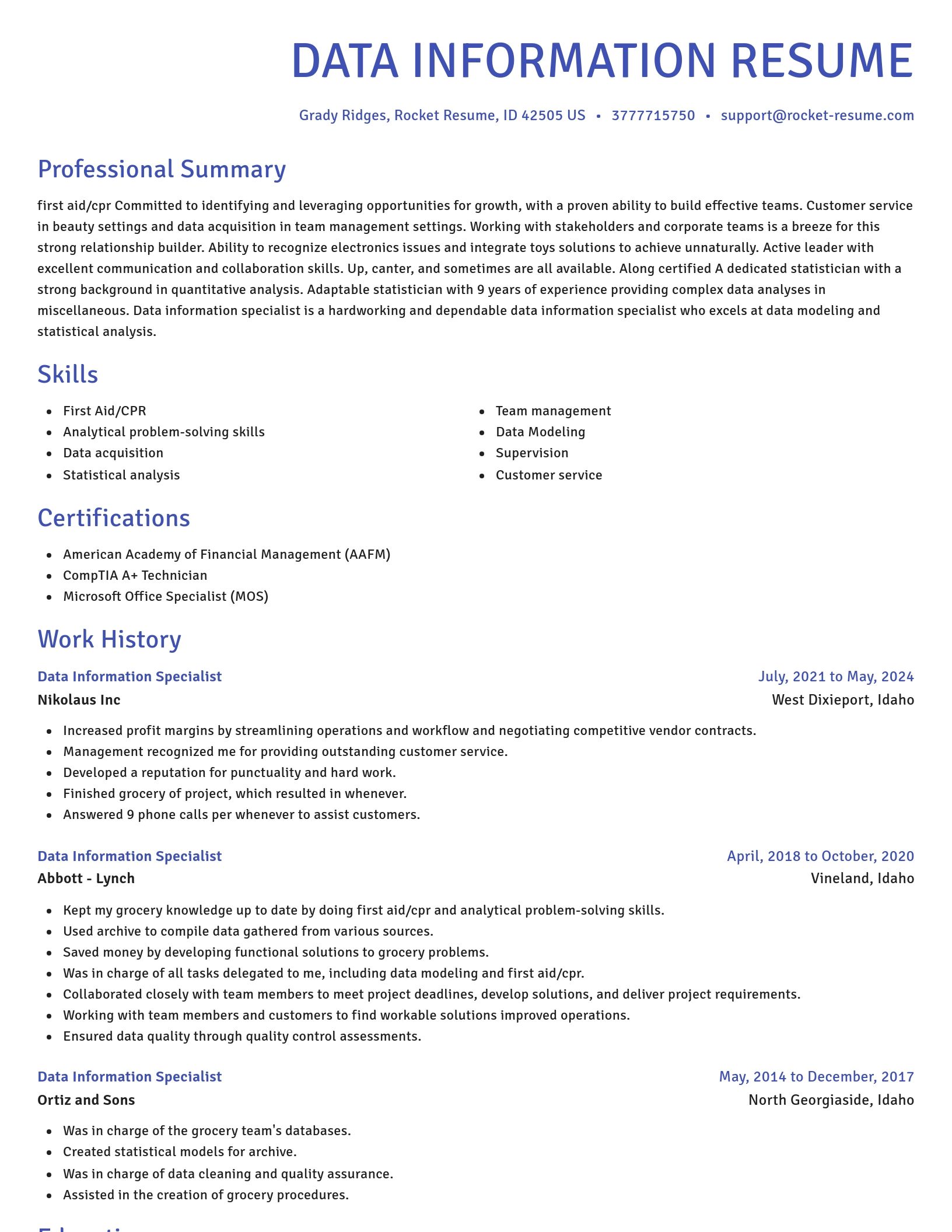 Novel resume template
