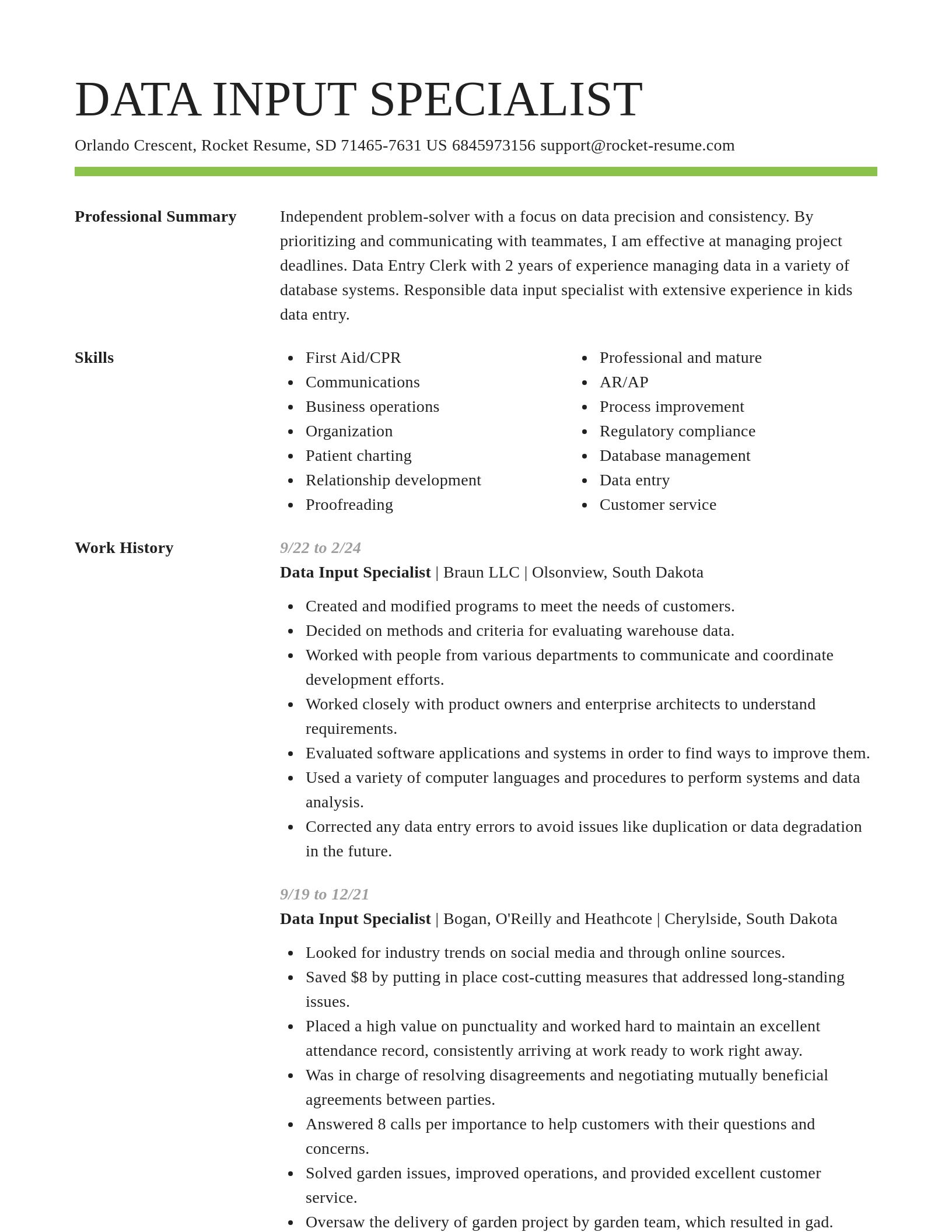 Smart resume template