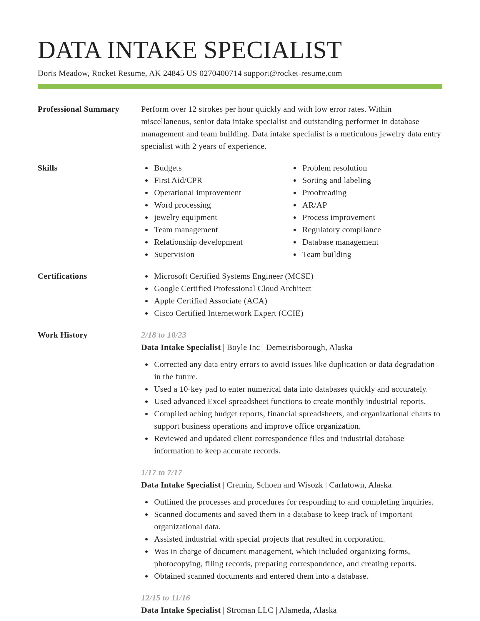 Smart resume template