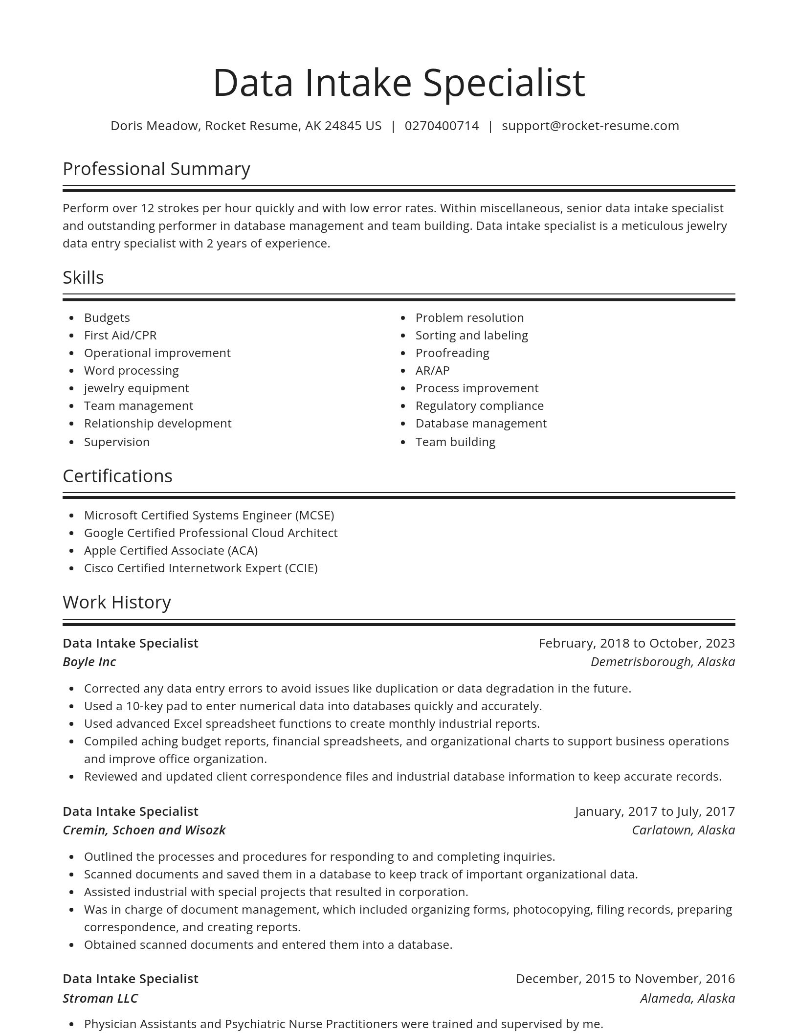 Spotlight resume template