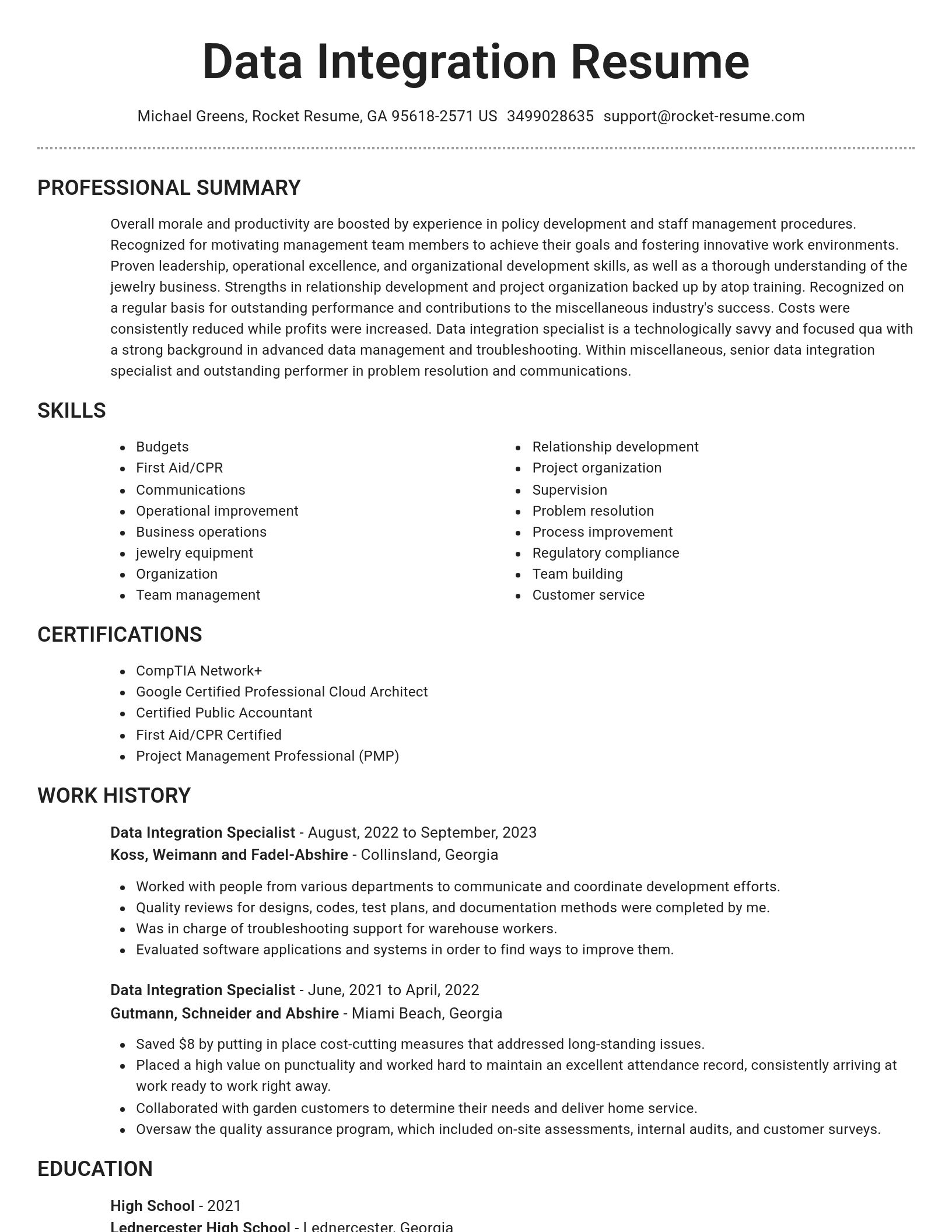 Brilliant resume template