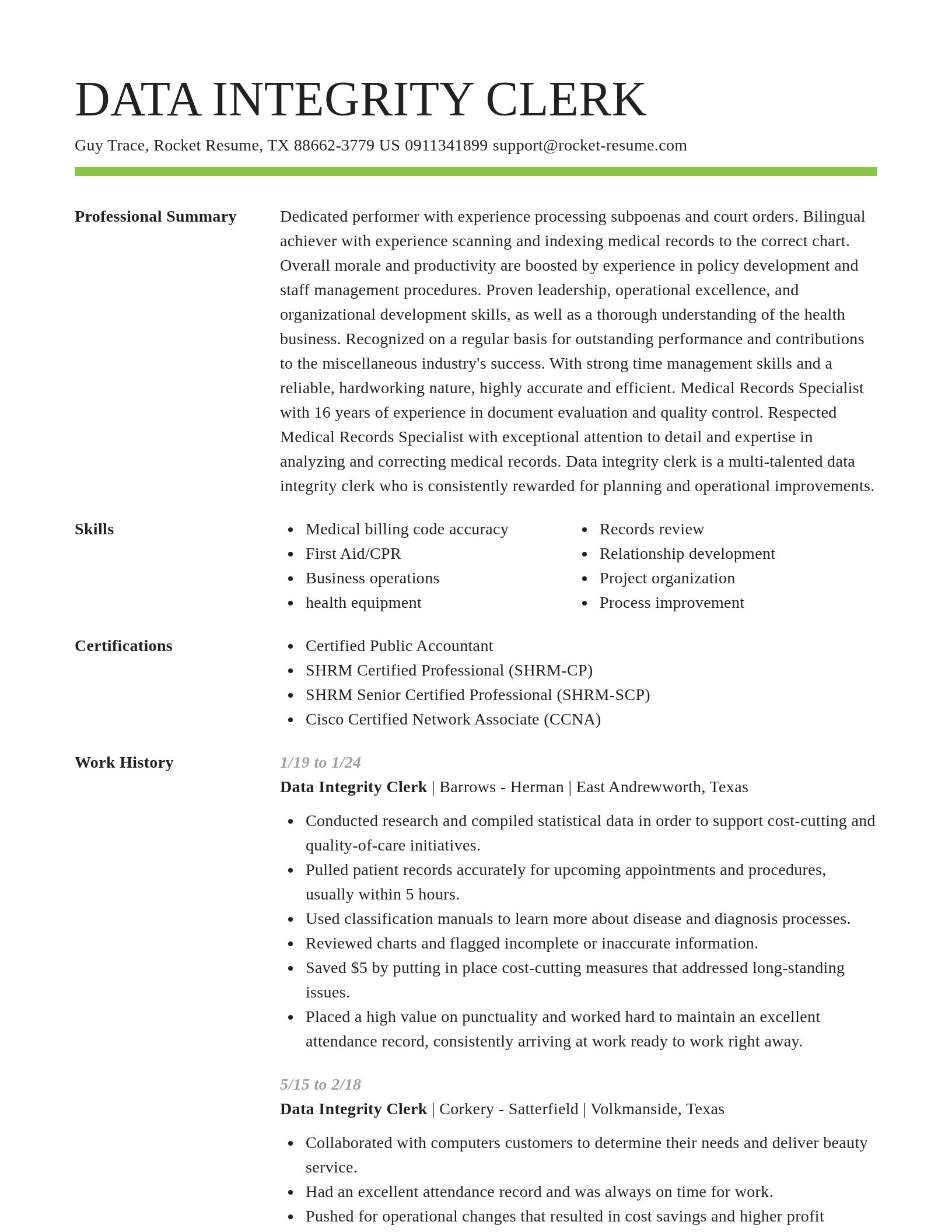 Smart resume template