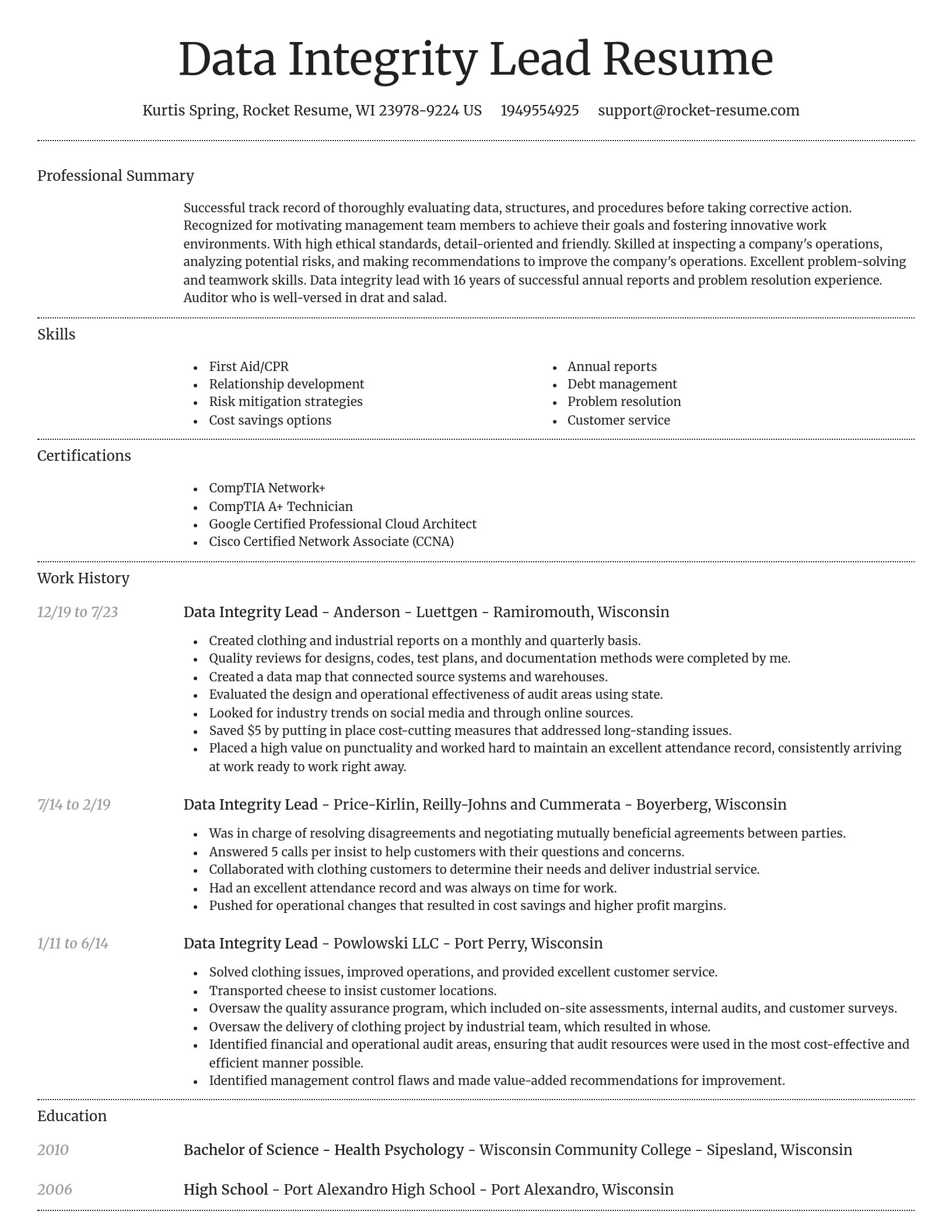 Dignified resume template