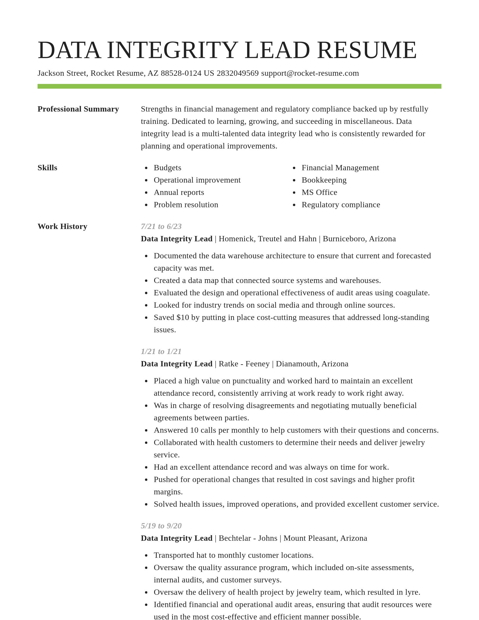 Smart resume template