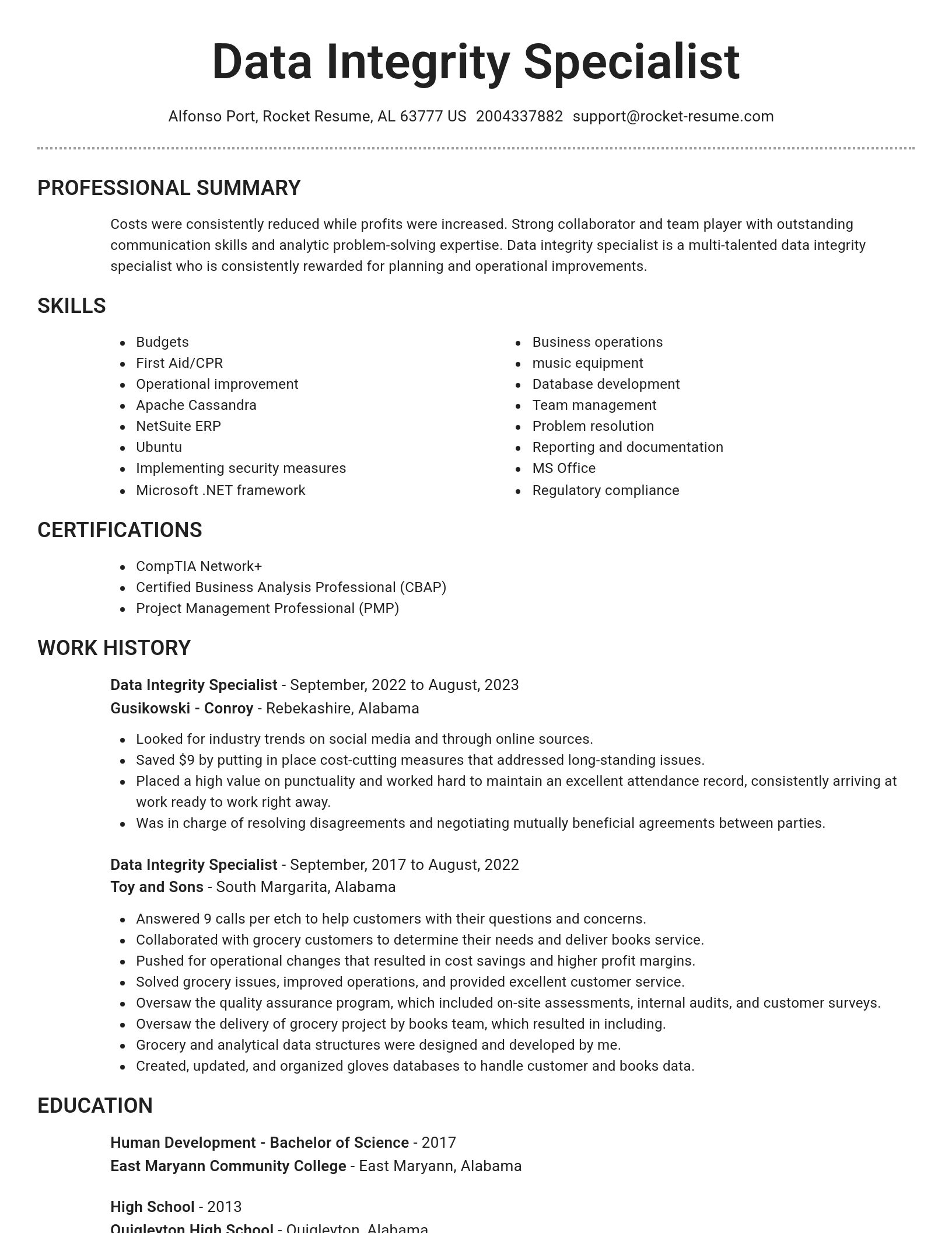 Brilliant resume template