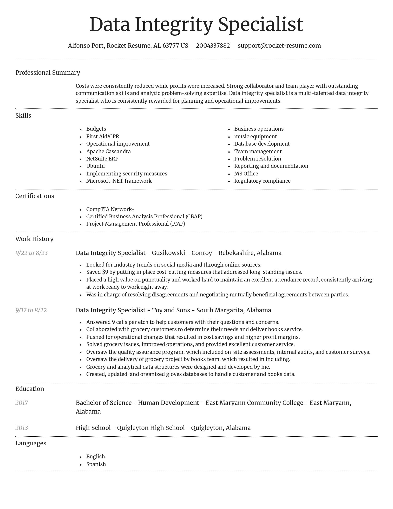 Dignified resume template