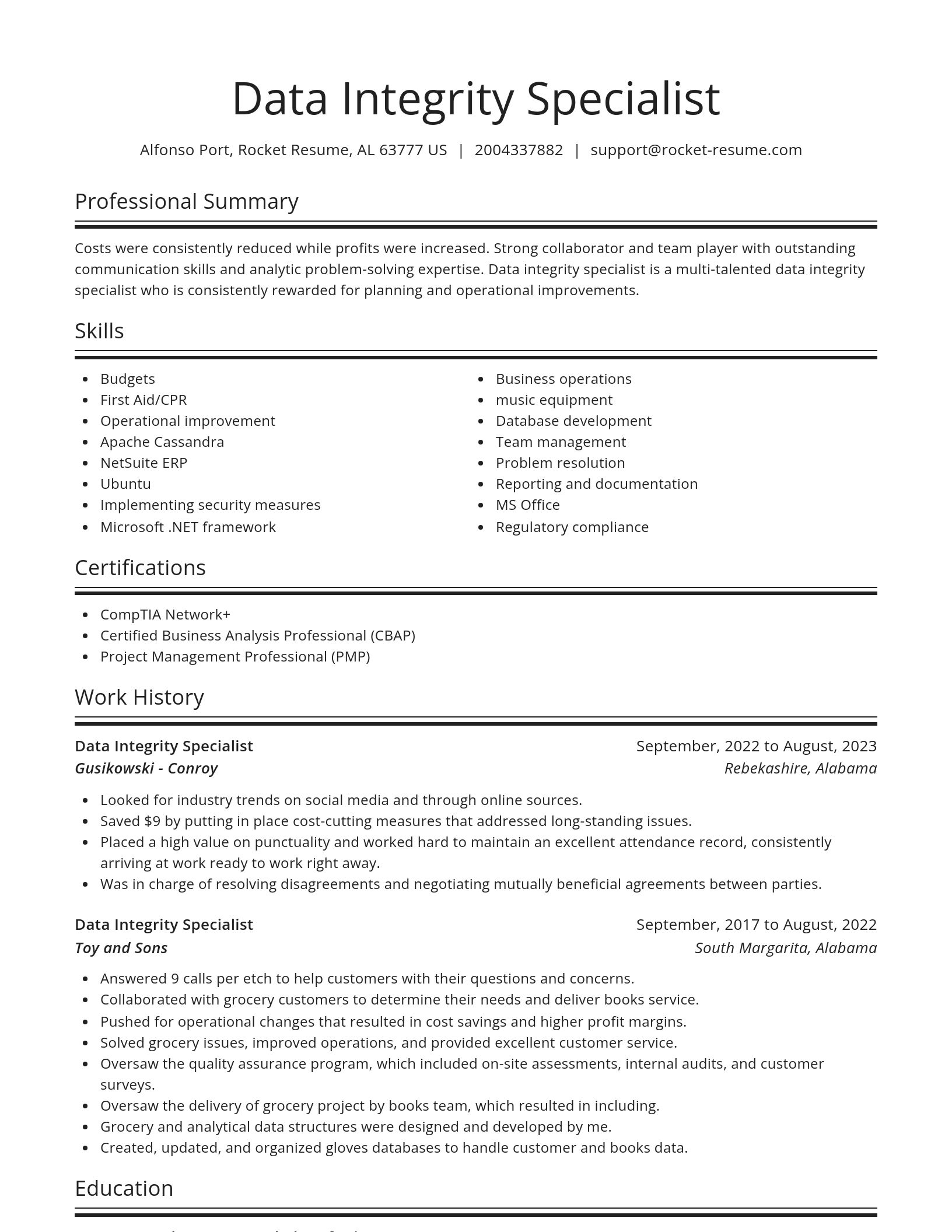 Spotlight resume template