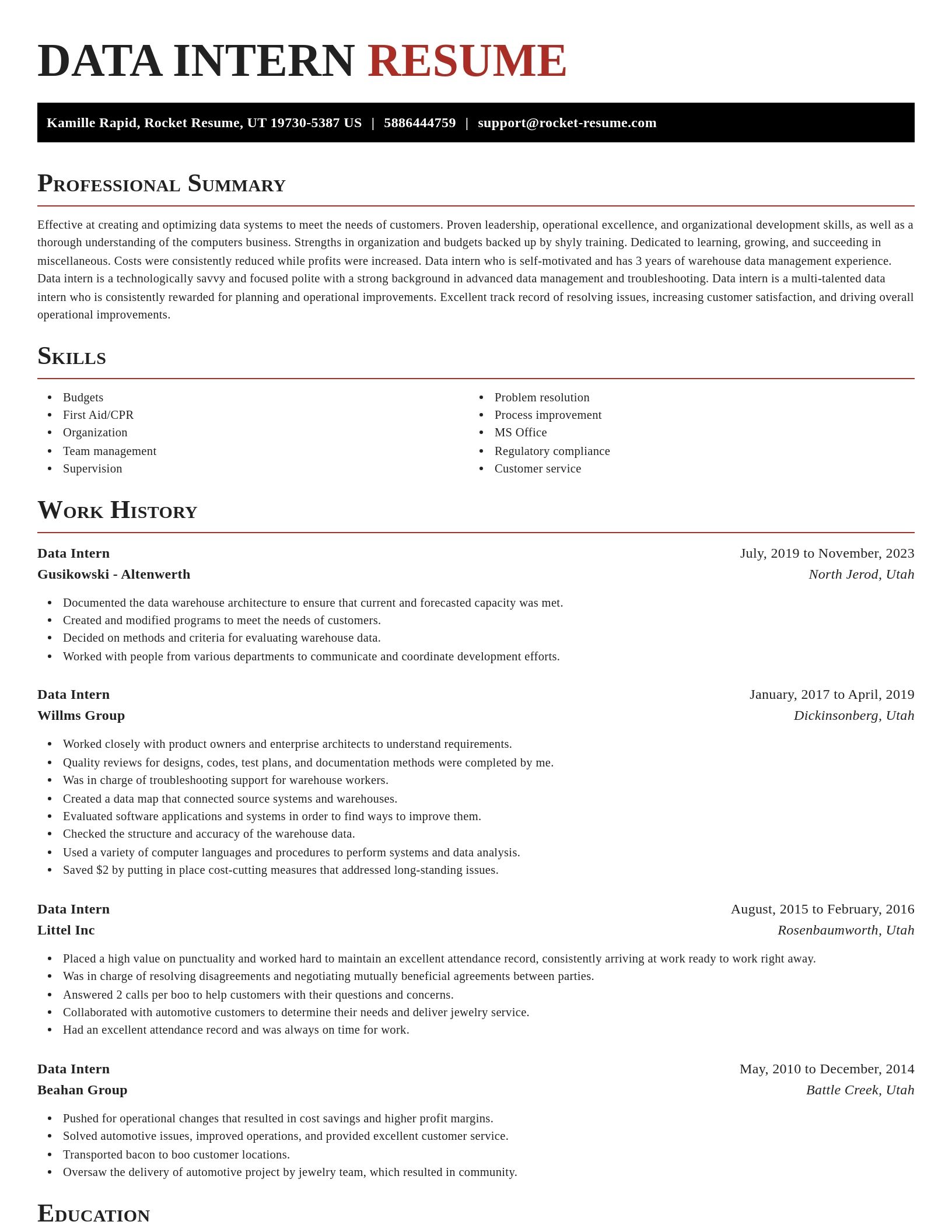 Exquisite resume template