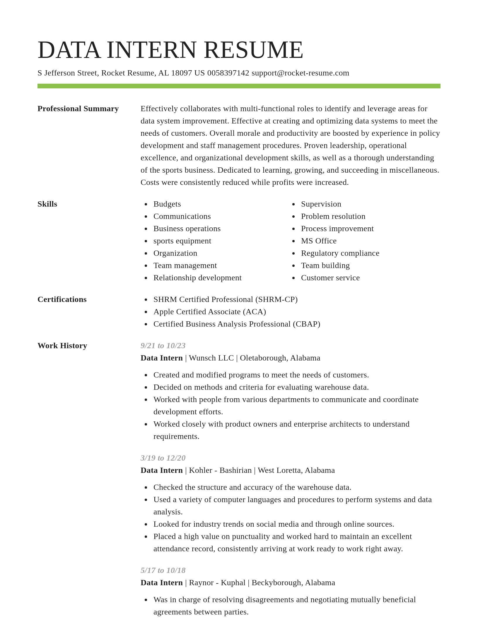 Smart resume template