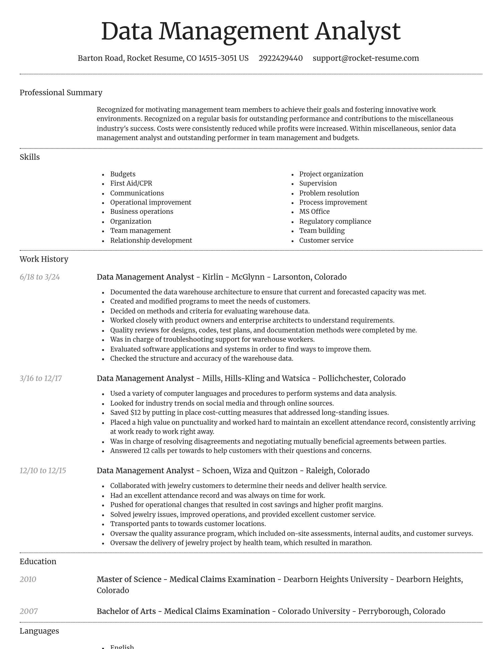 Dignified resume template