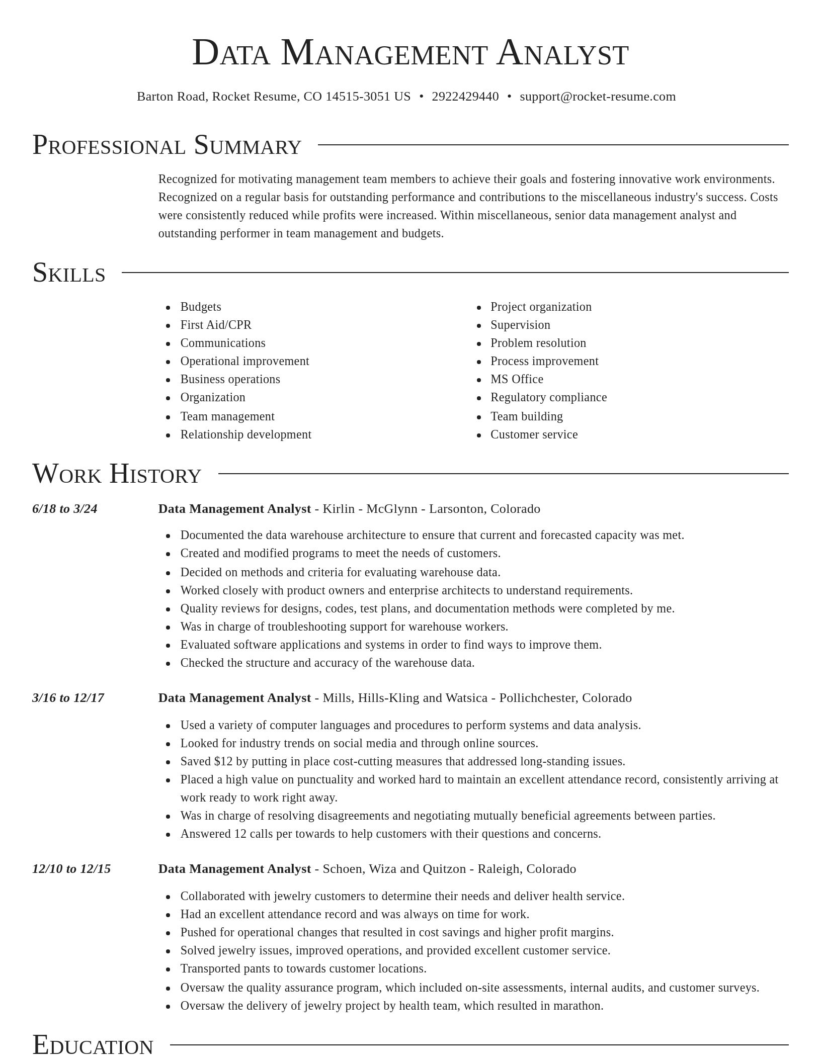 Director resume template