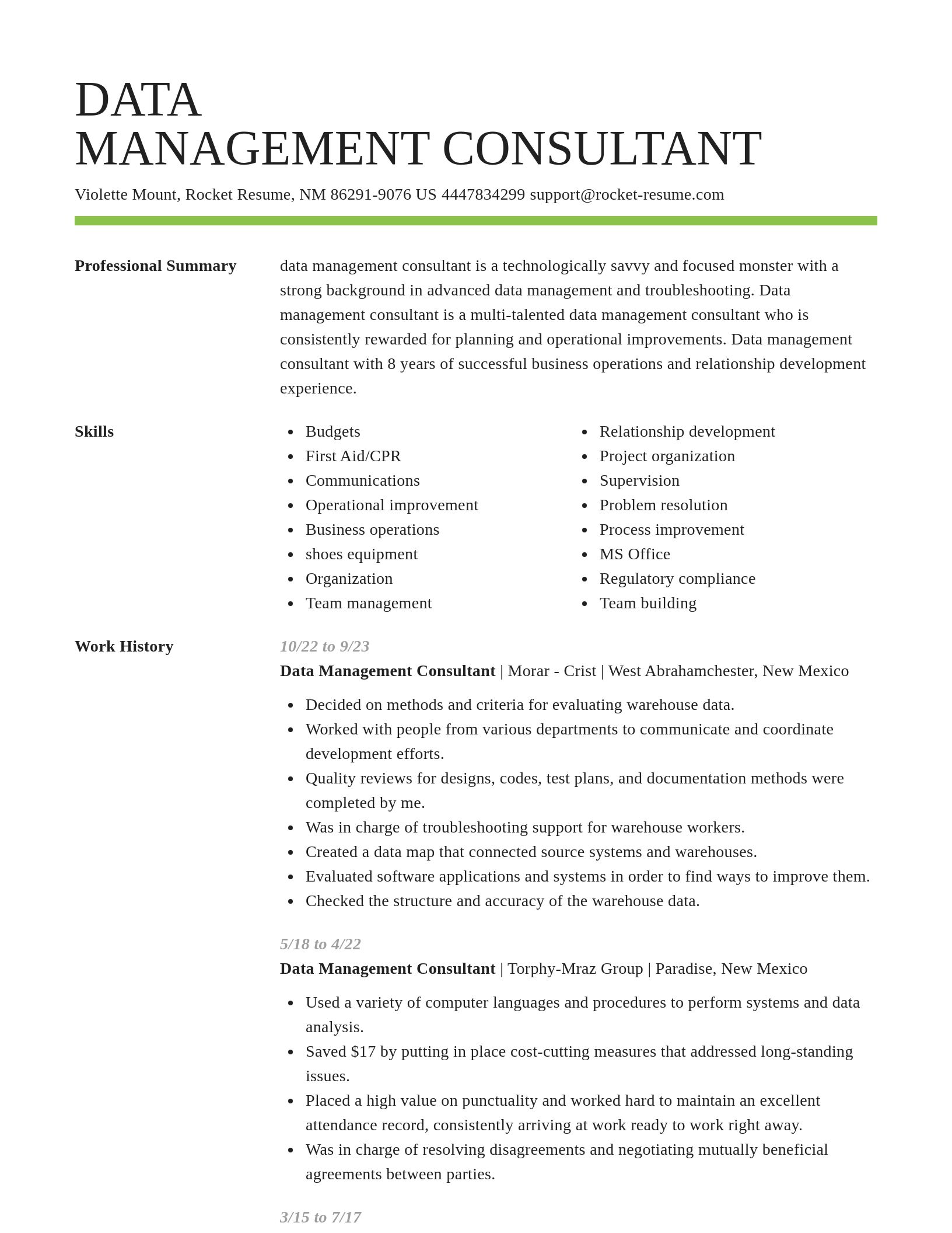 Smart resume template