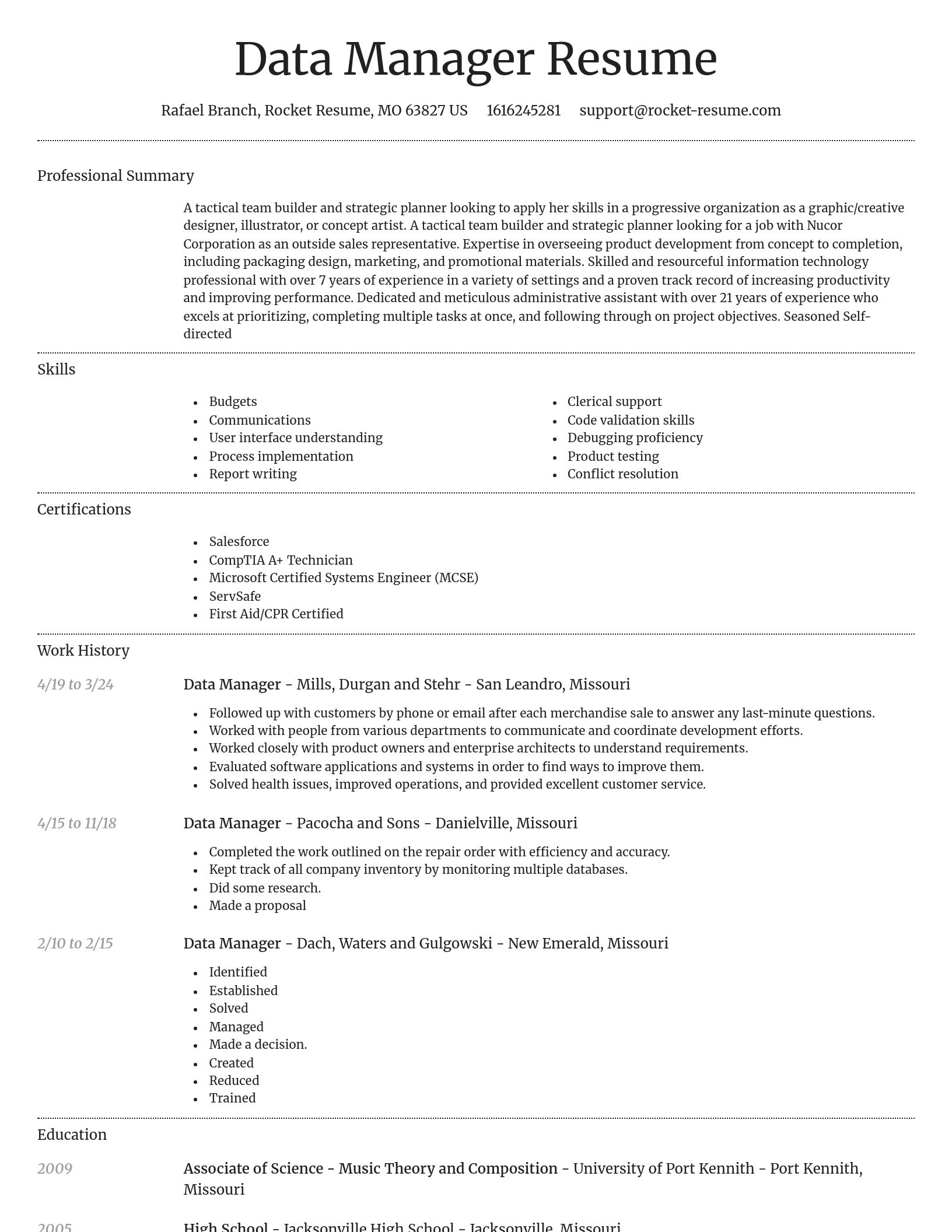 Dignified resume template