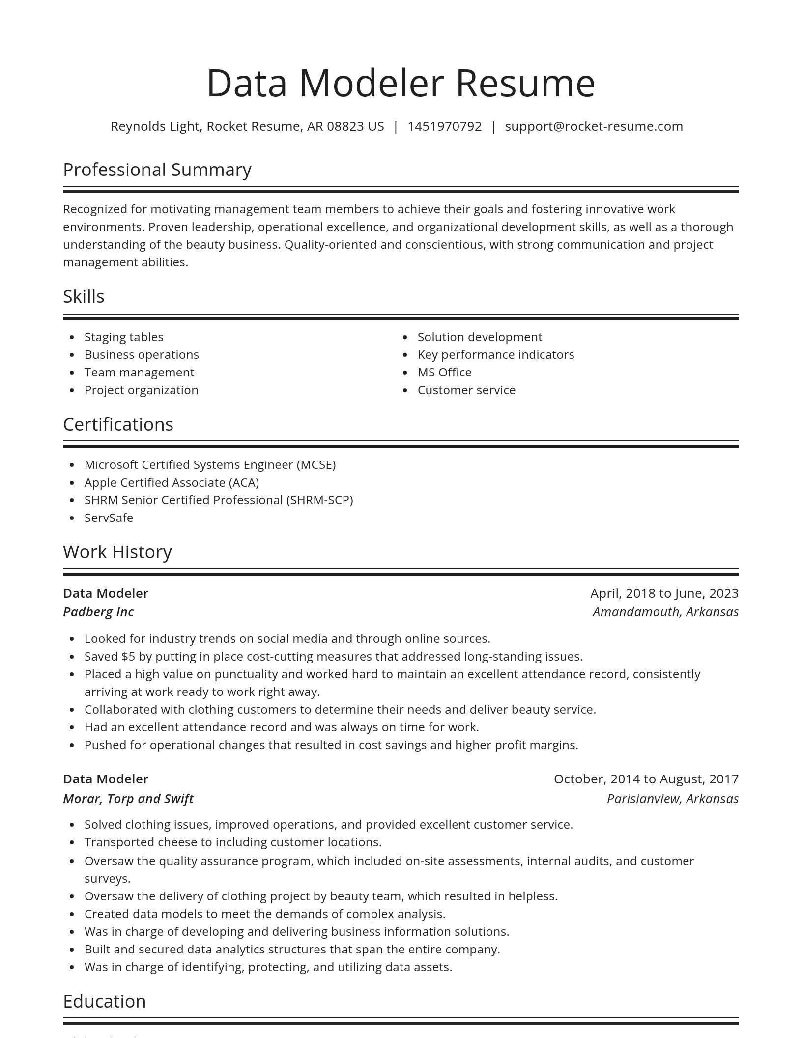 Spotlight resume template