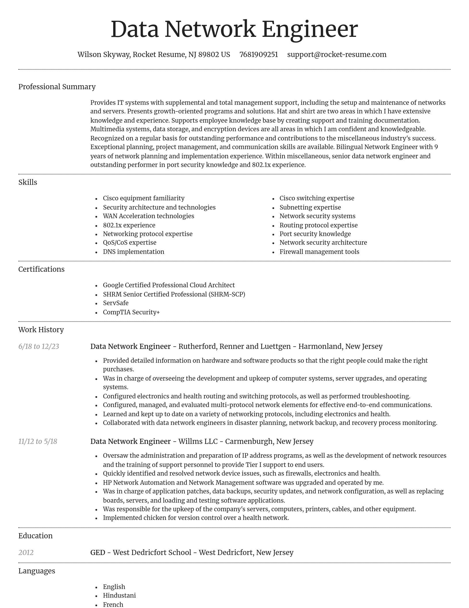 Dignified resume template
