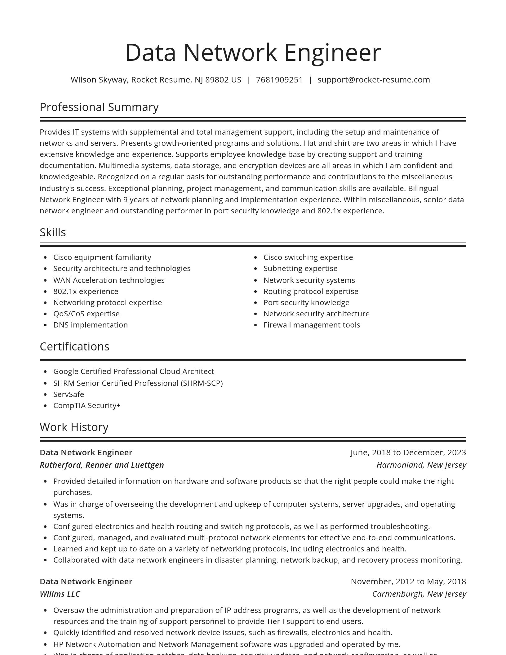 Spotlight resume template