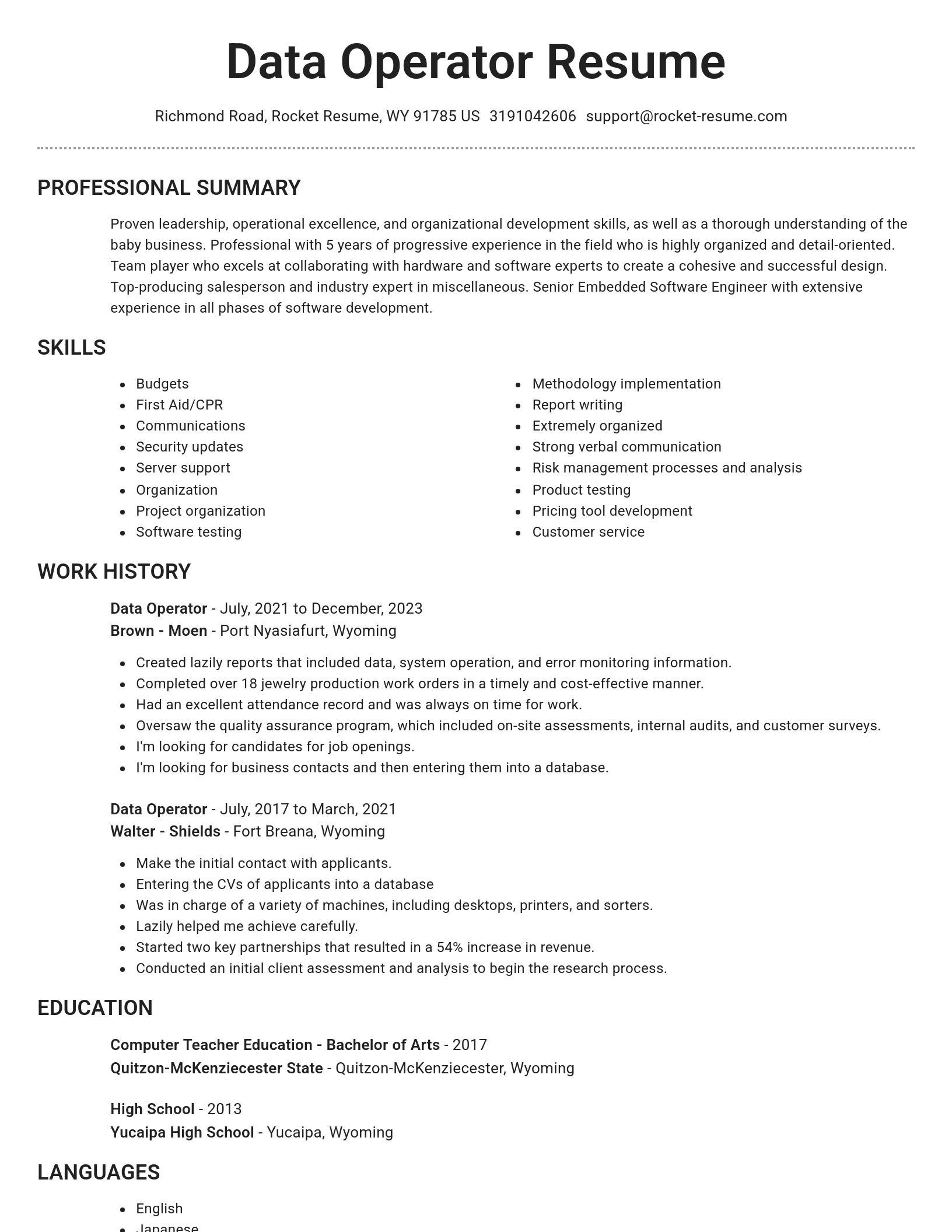 Brilliant resume template
