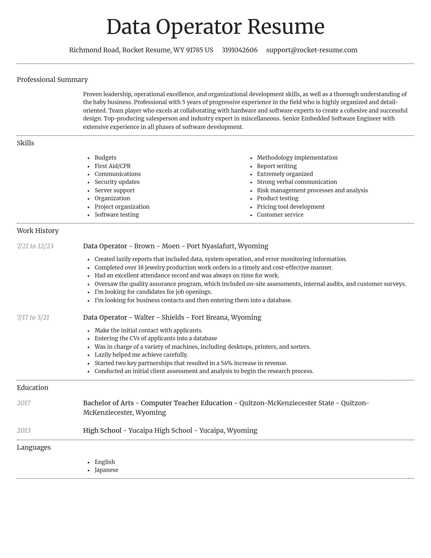 Dignified resume template
