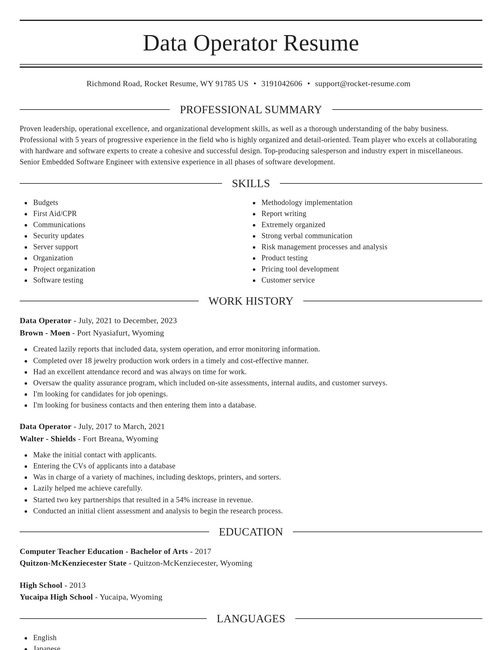 Elegant resume template