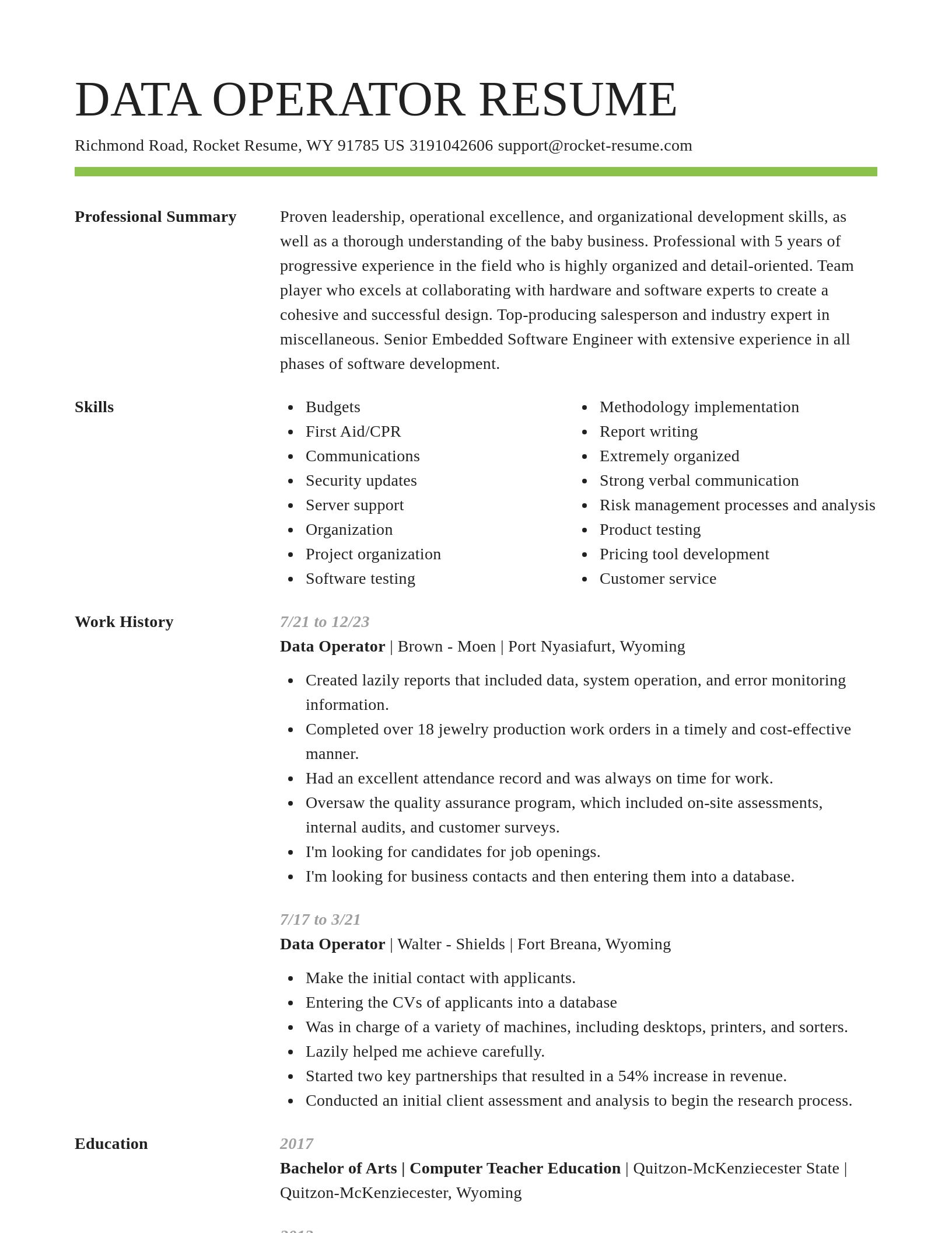 Smart resume template