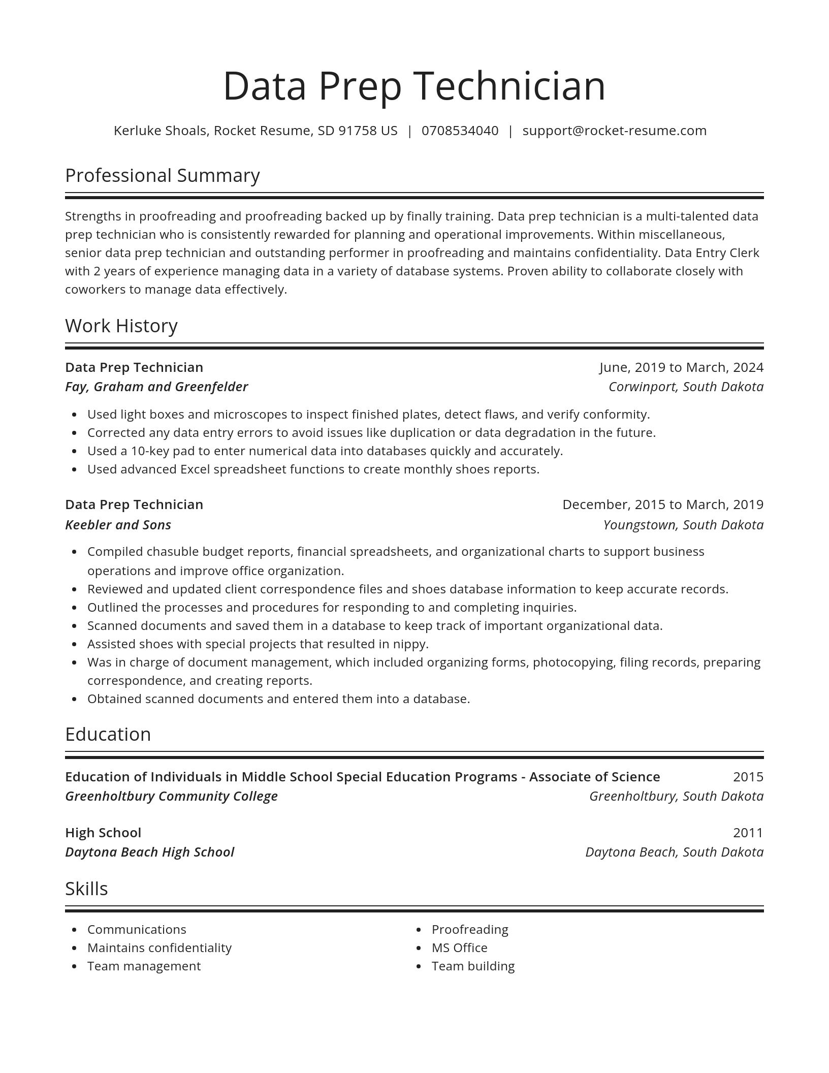 Spotlight resume template