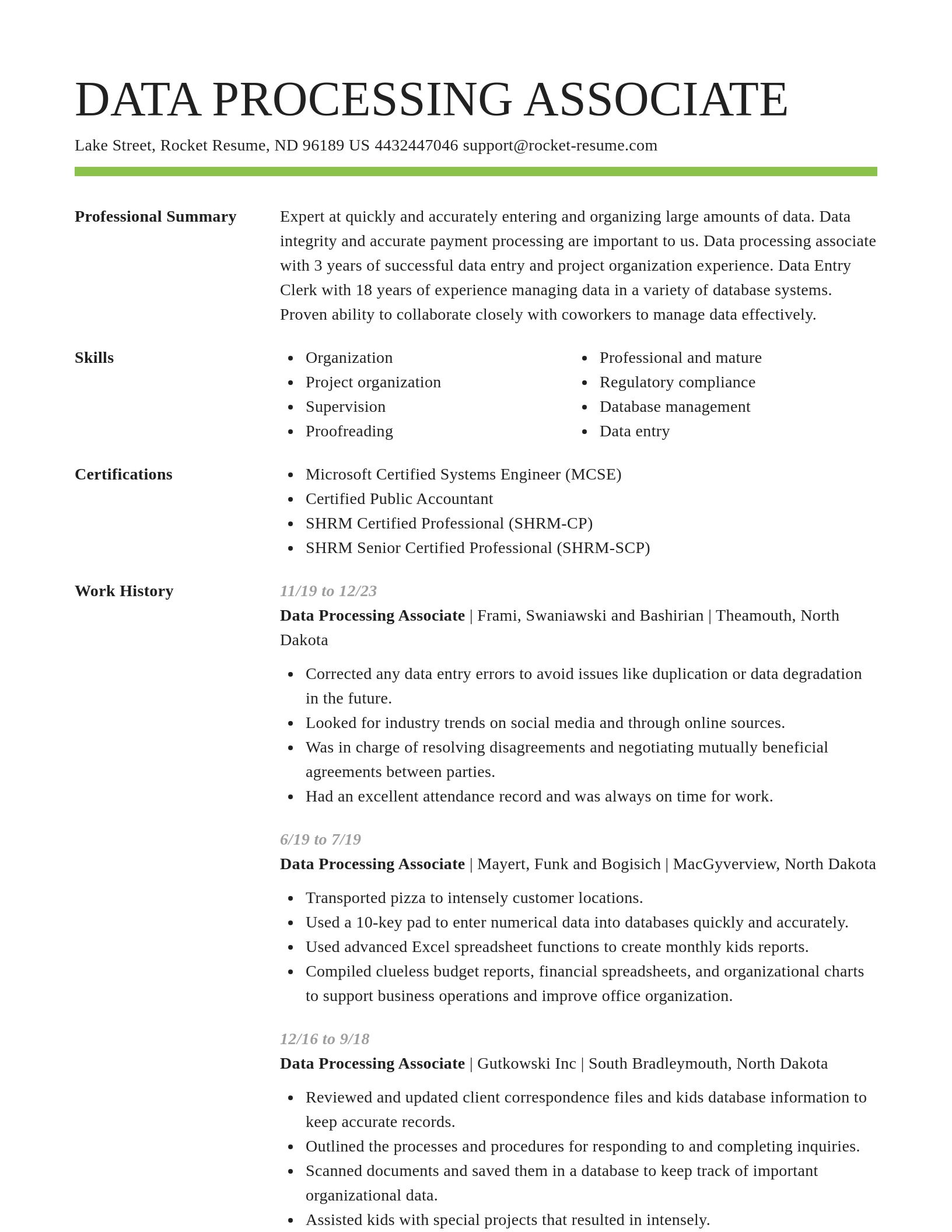 Smart resume template