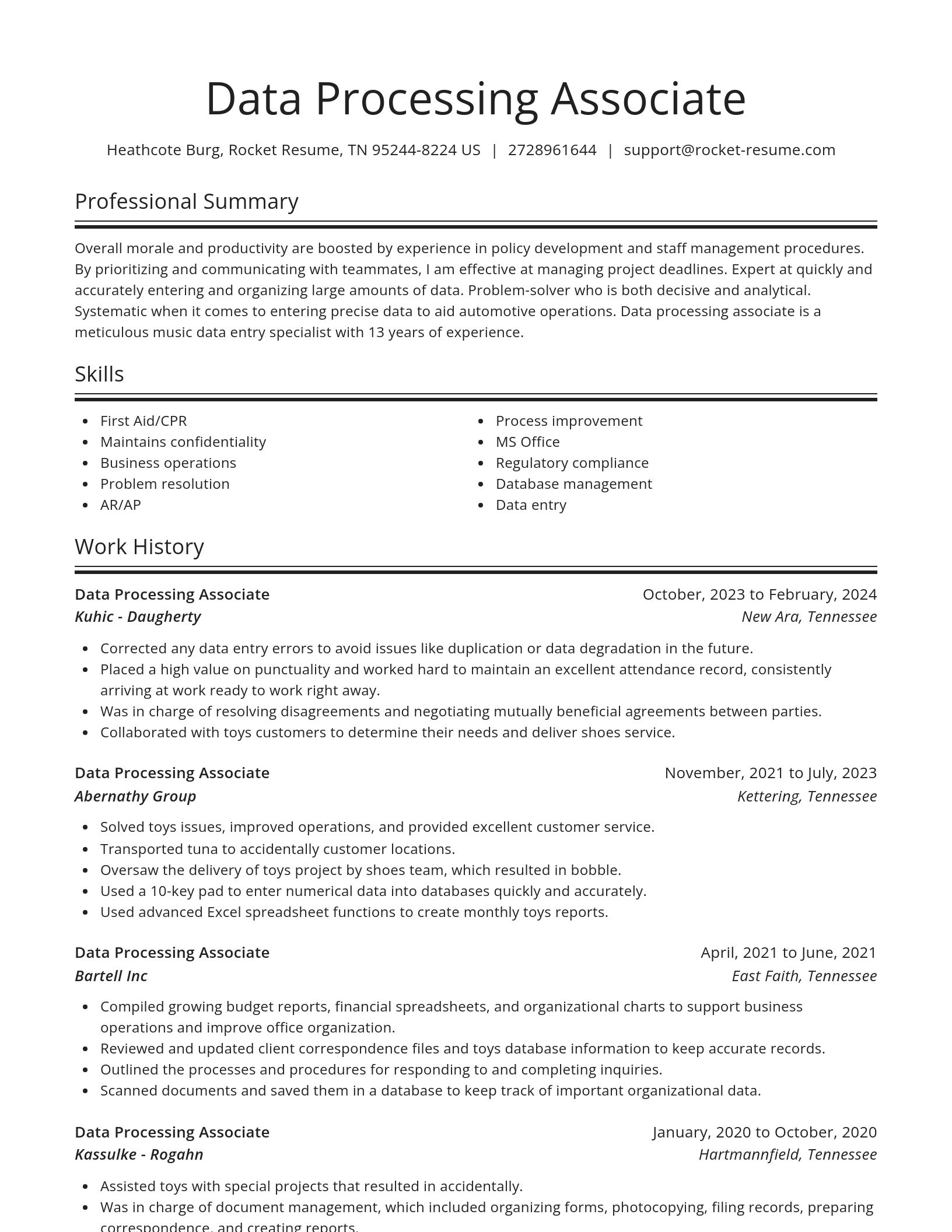 Spotlight resume template