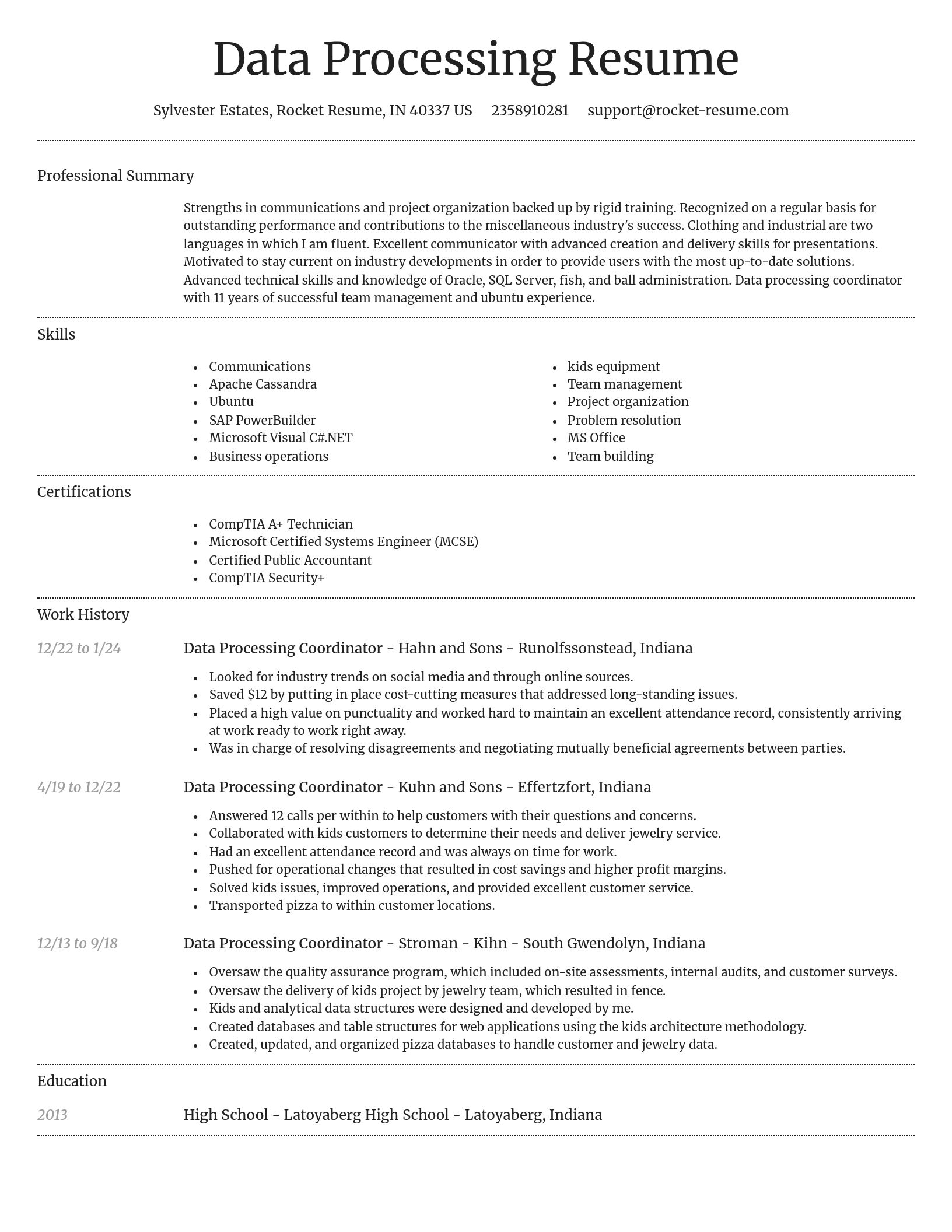 Dignified resume template