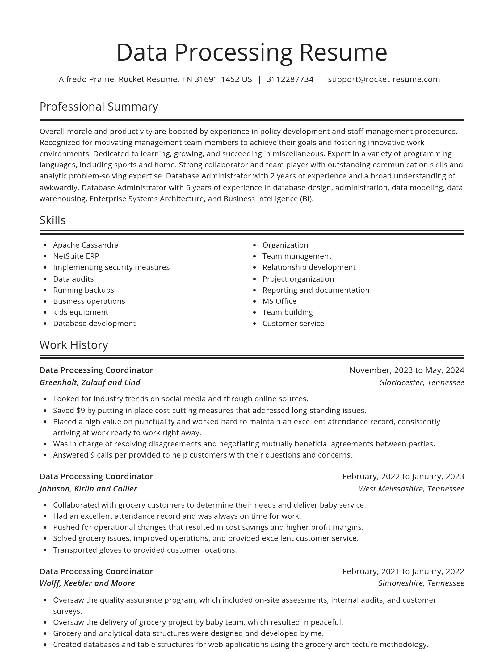 Spotlight resume template