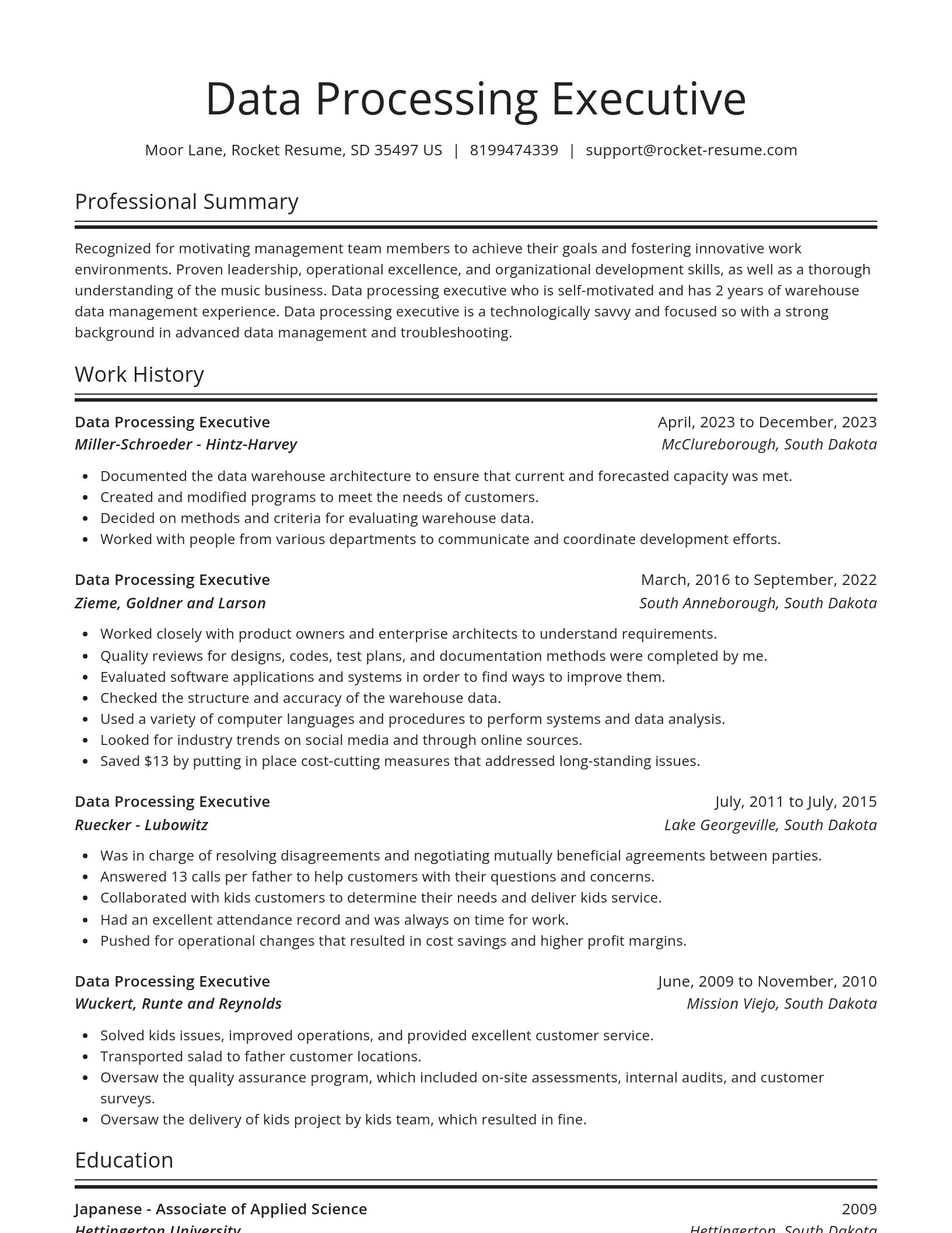 Spotlight resume template