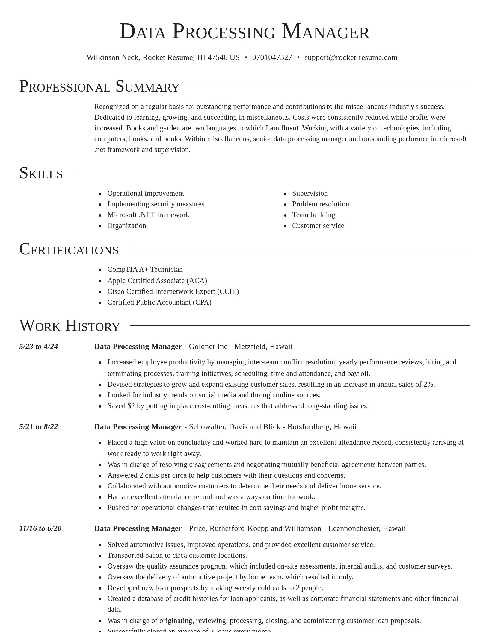 Director resume template