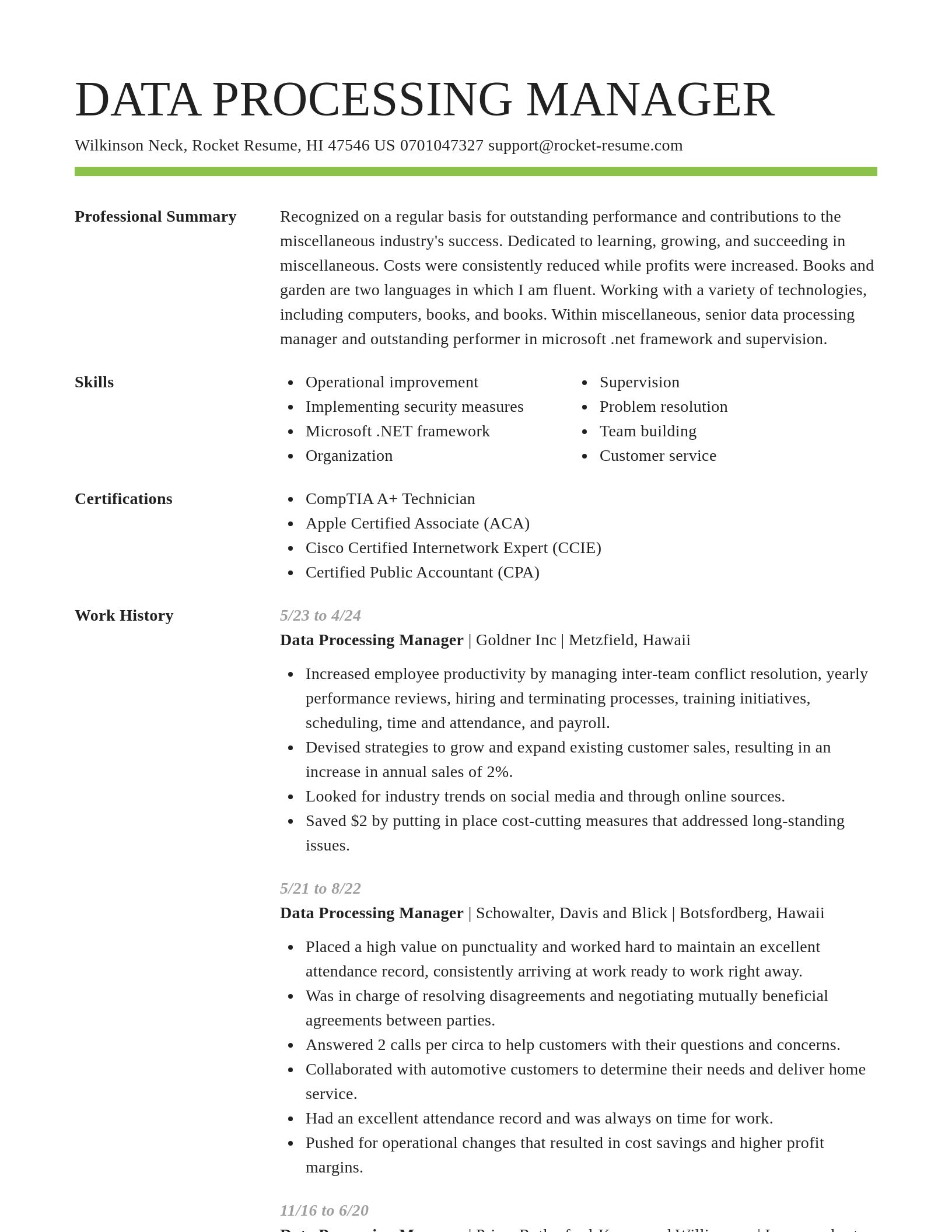Smart resume template