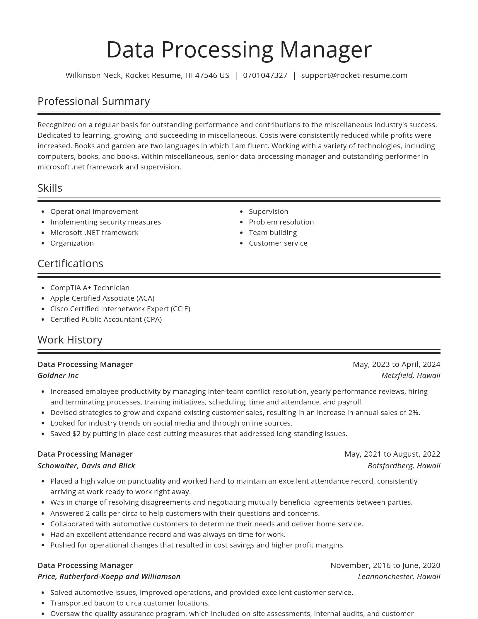 Spotlight resume template