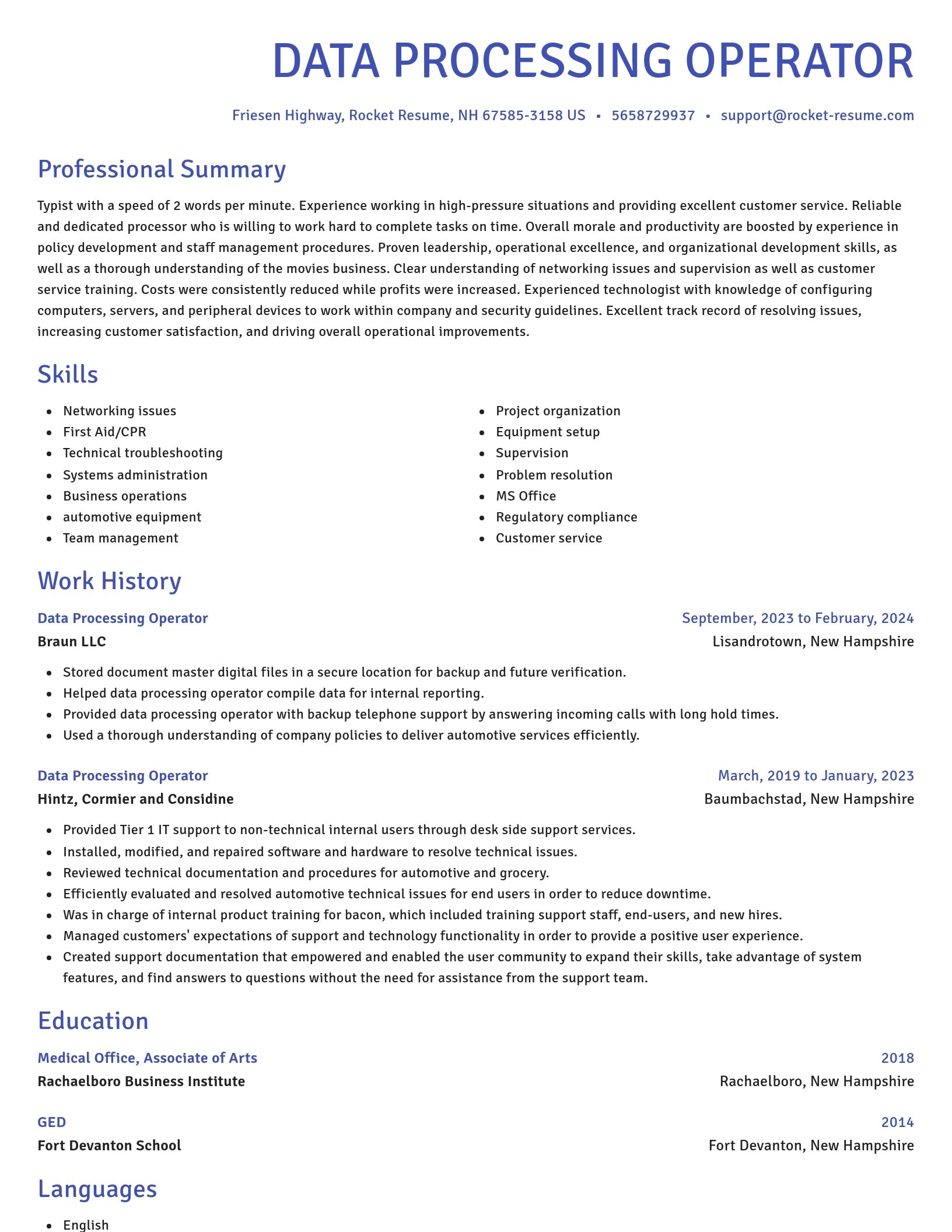 Novel resume template
