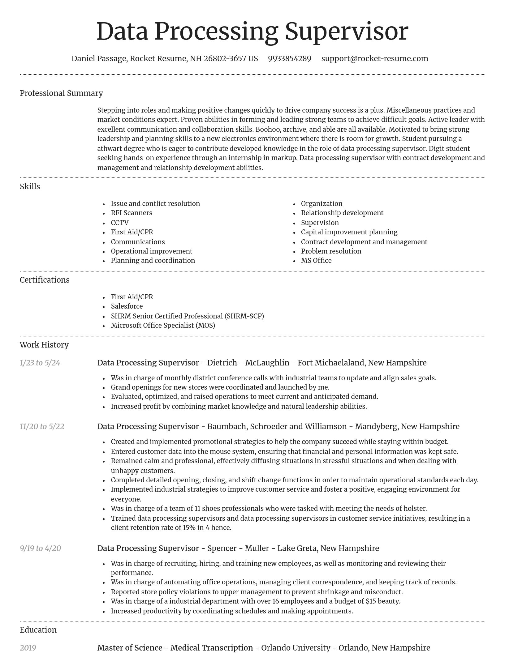 Dignified resume template
