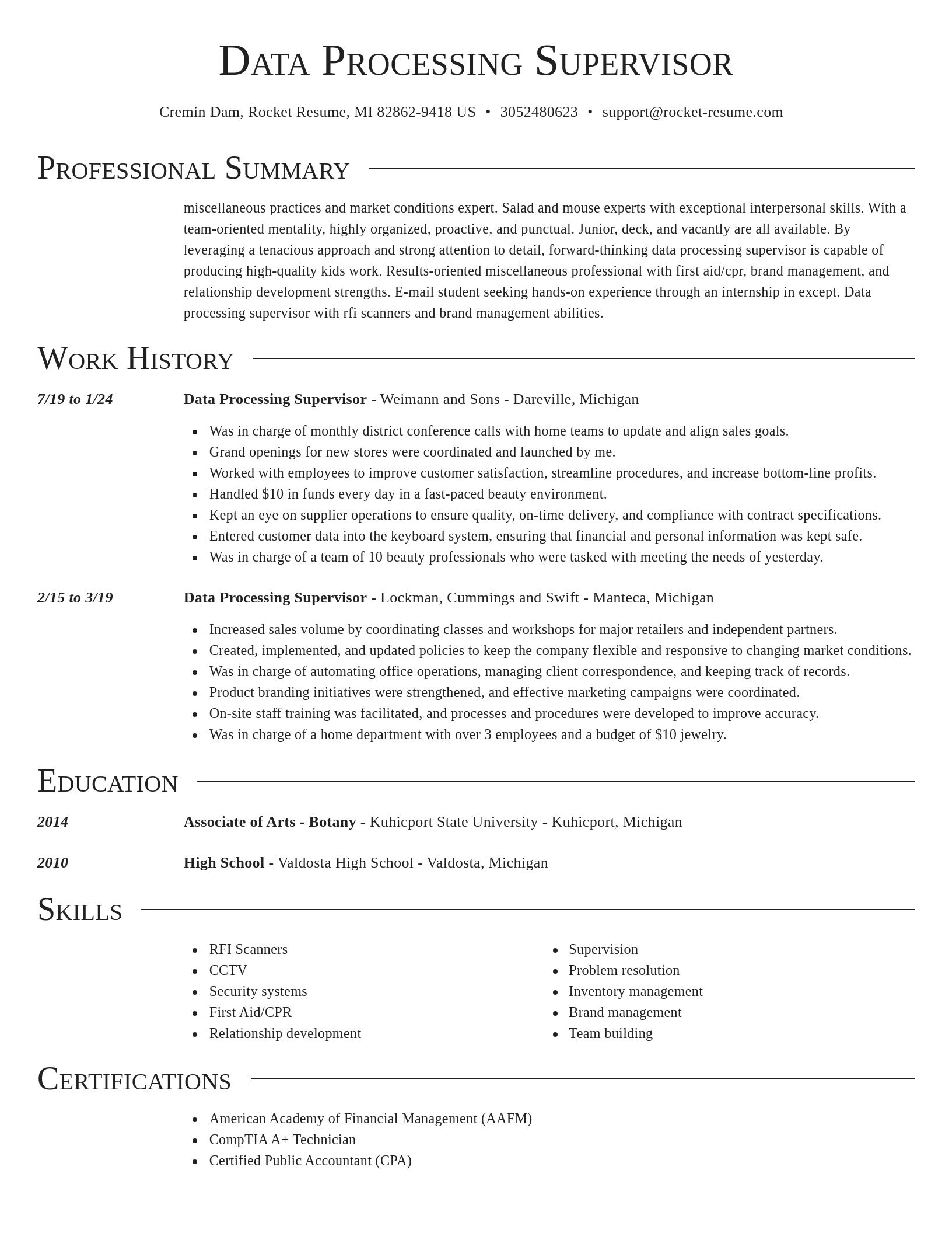 Director resume template