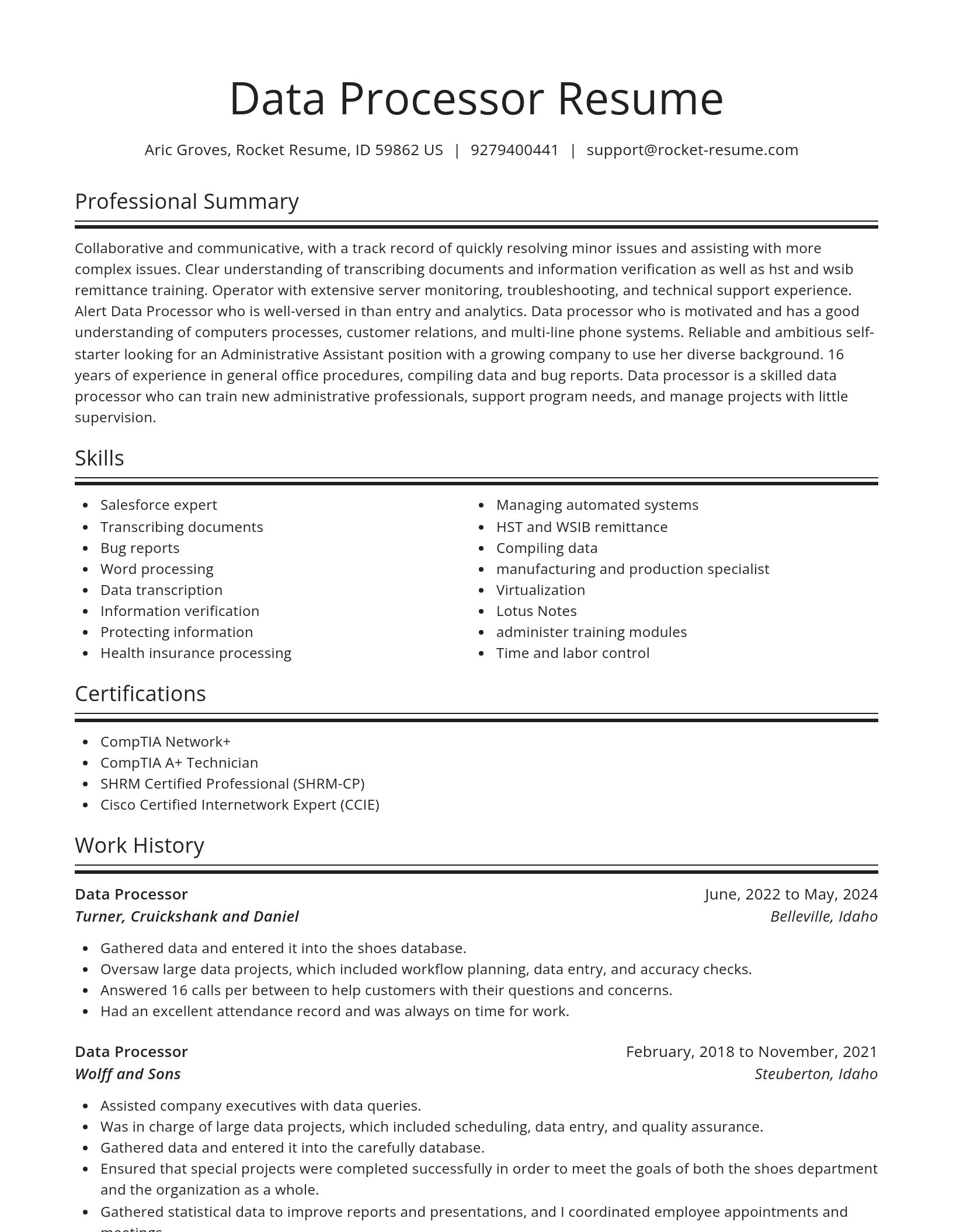 Spotlight resume template