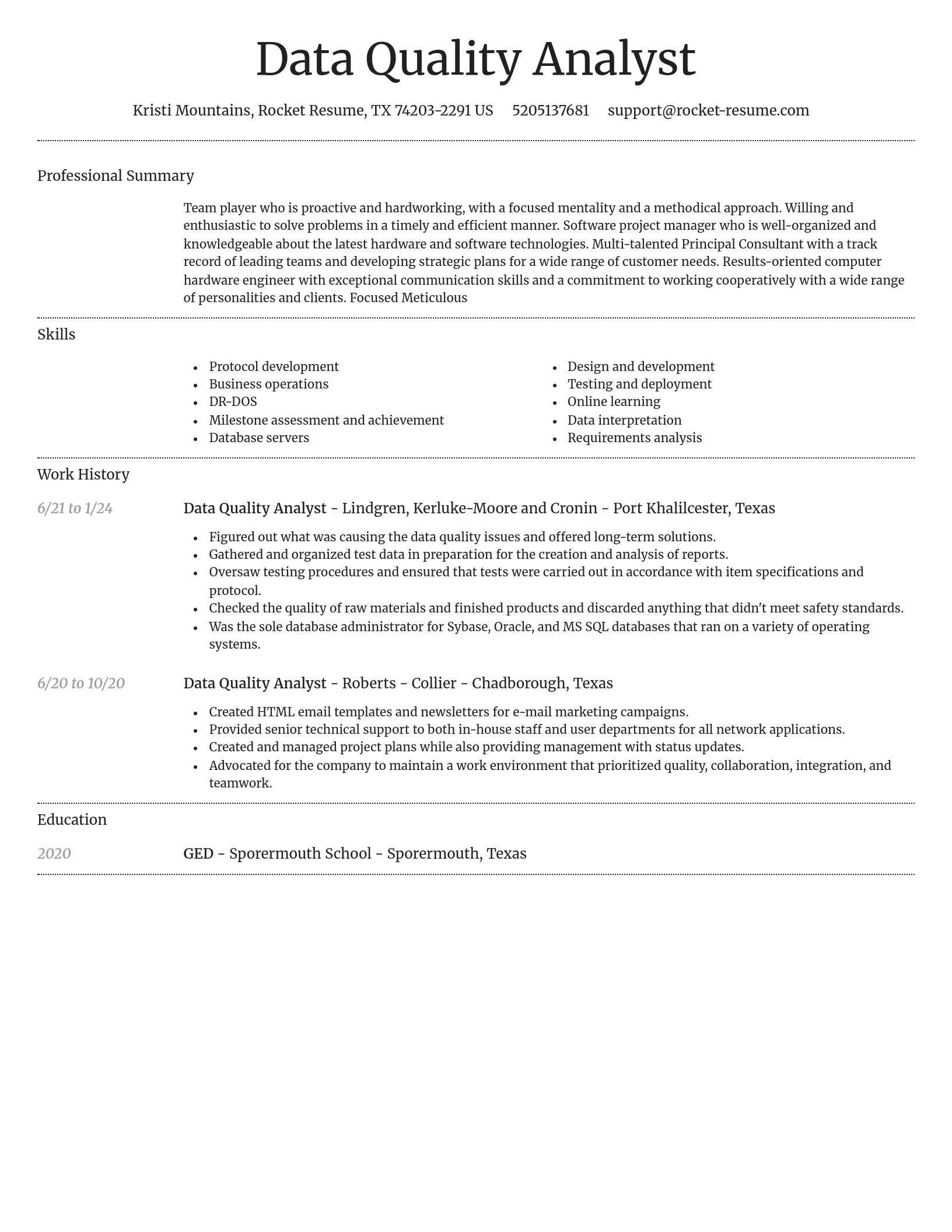 Dignified resume template